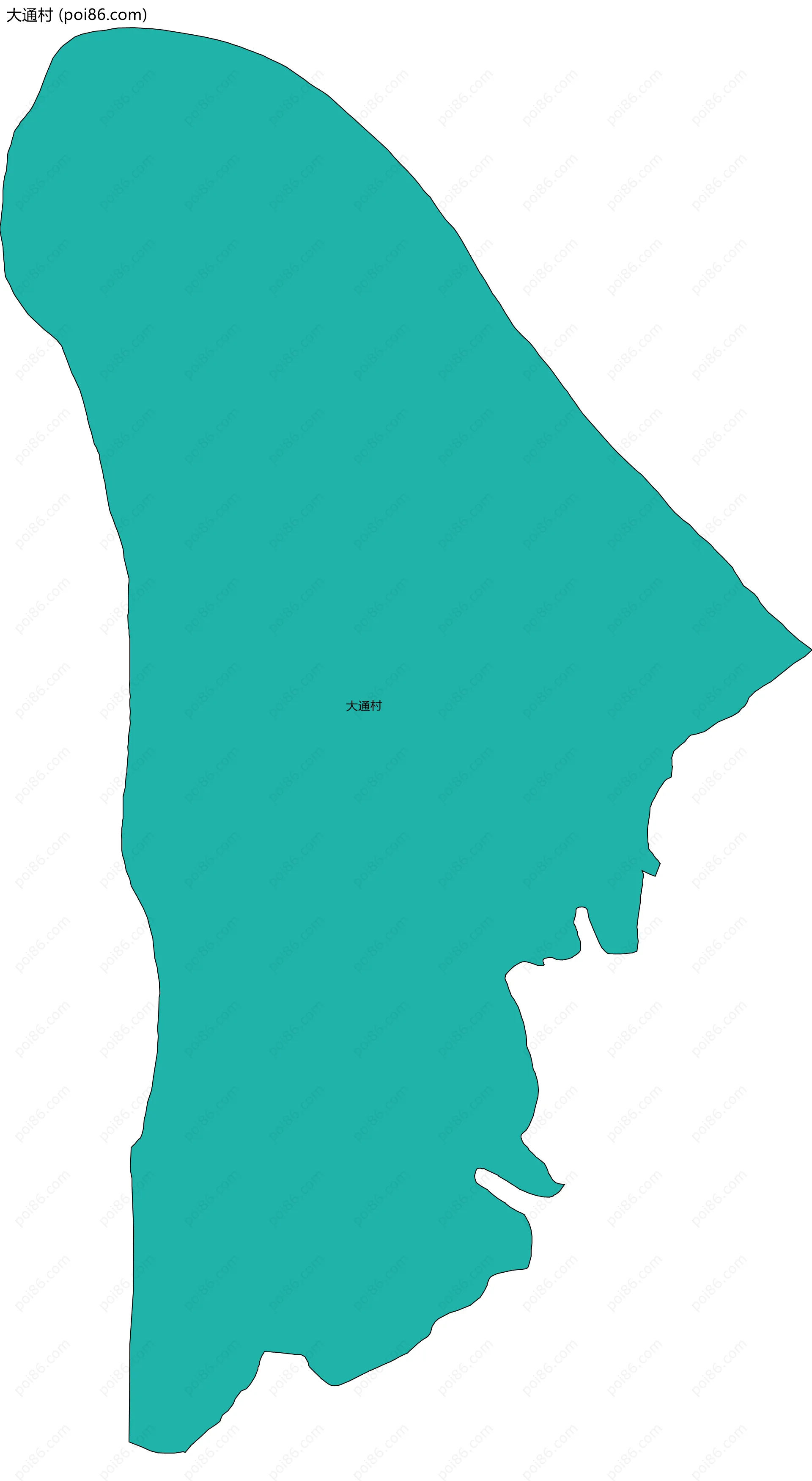 大通村边界地图