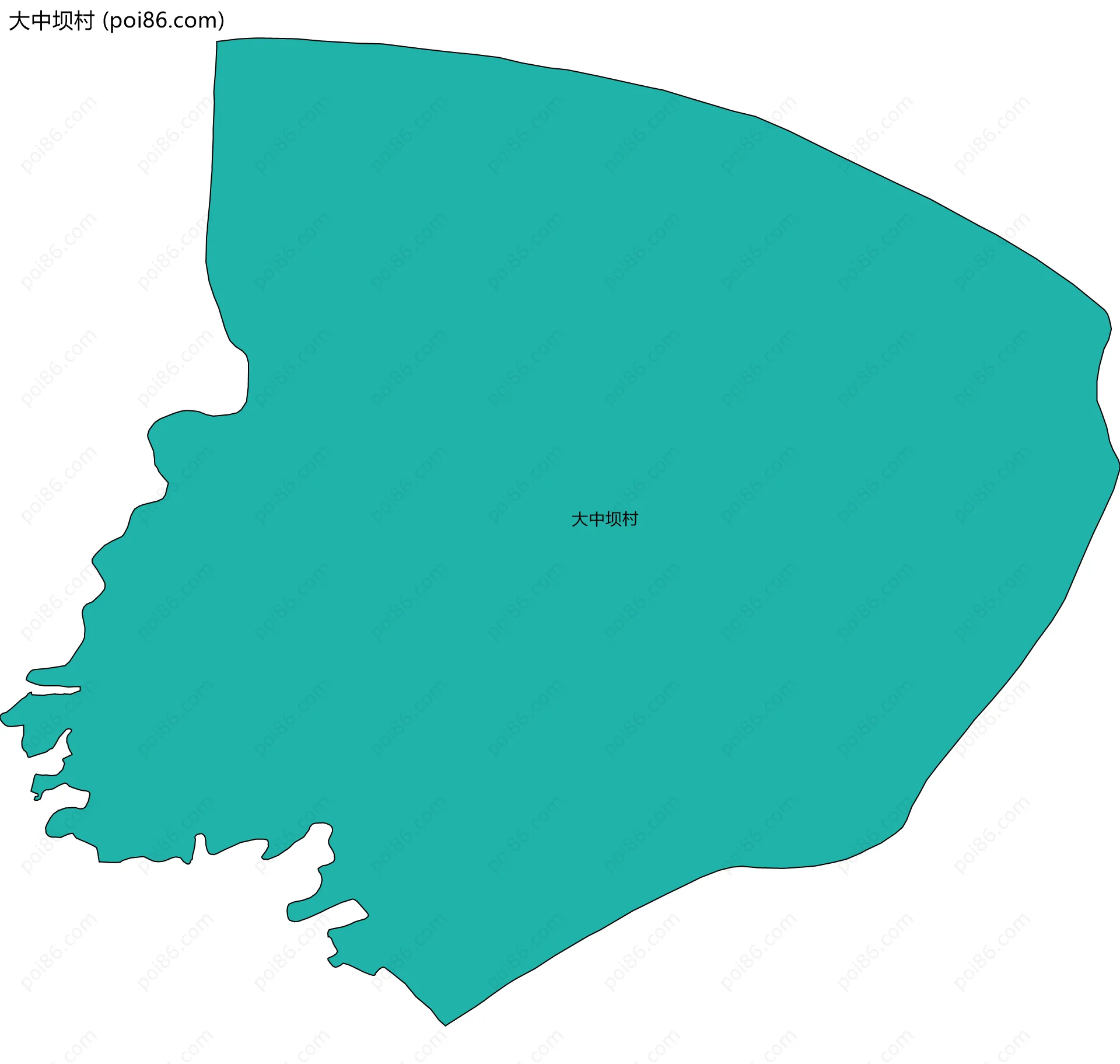 大中坝村边界地图