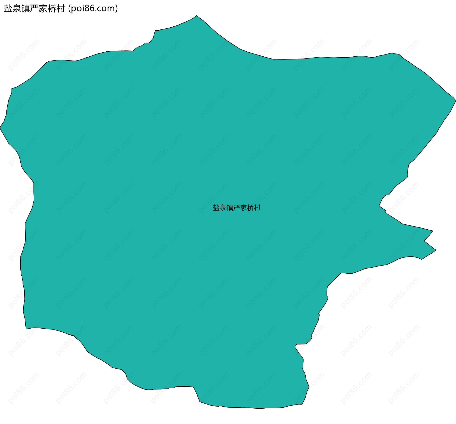 盐泉镇严家桥村边界地图