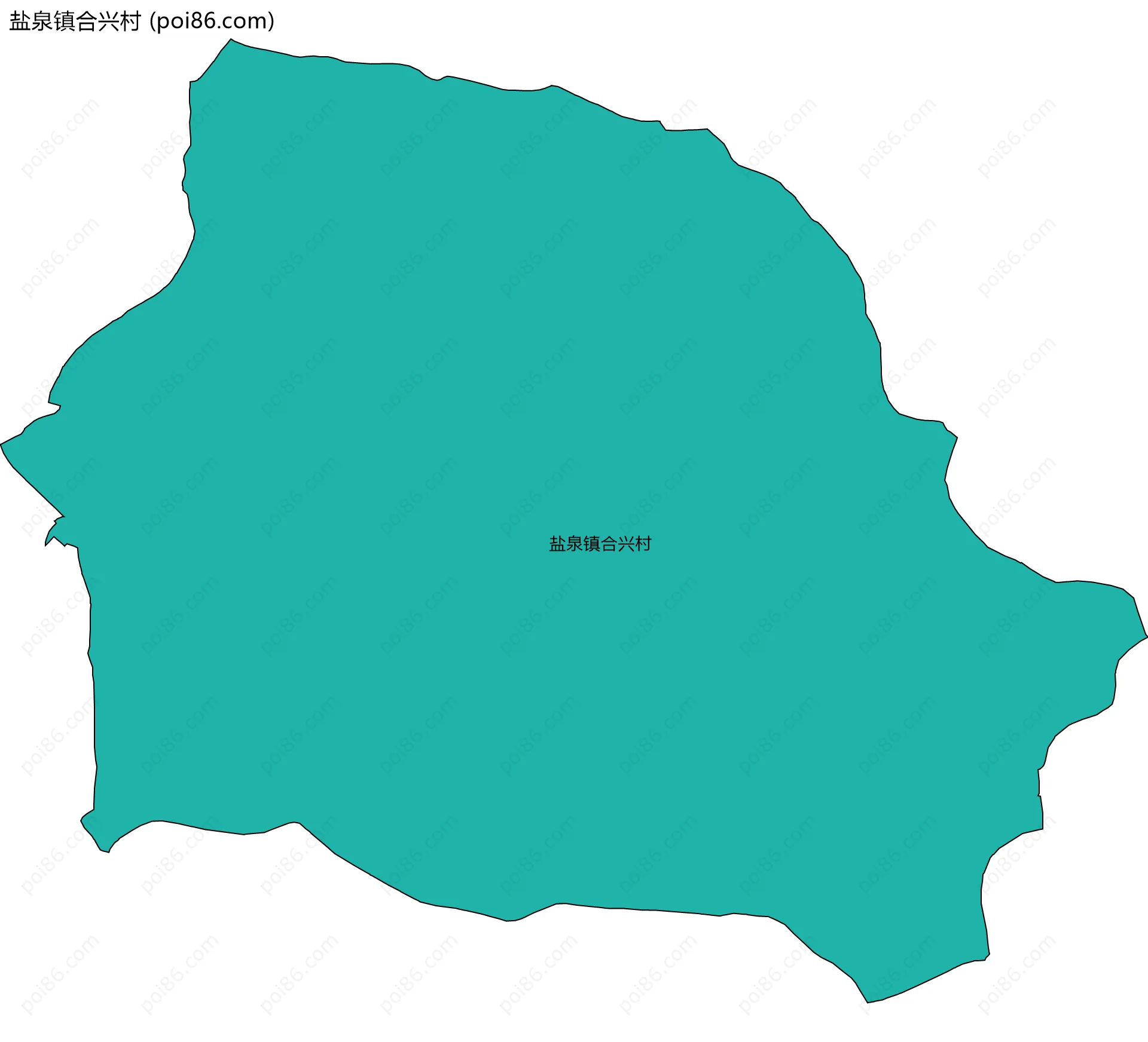 盐泉镇合兴村边界地图