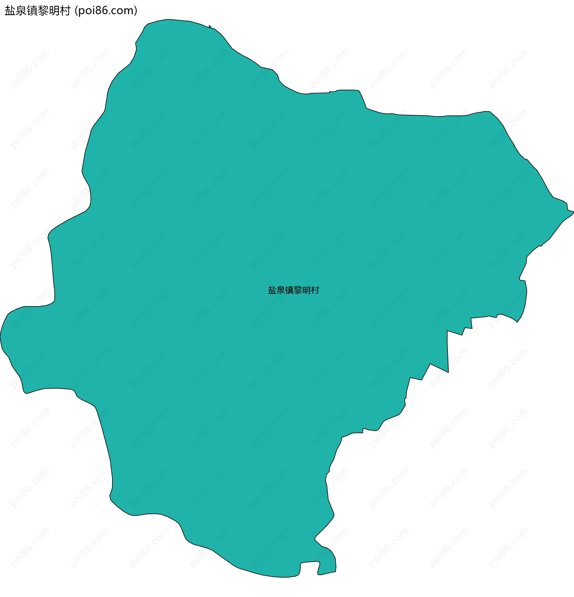 盐泉镇黎明村边界地图