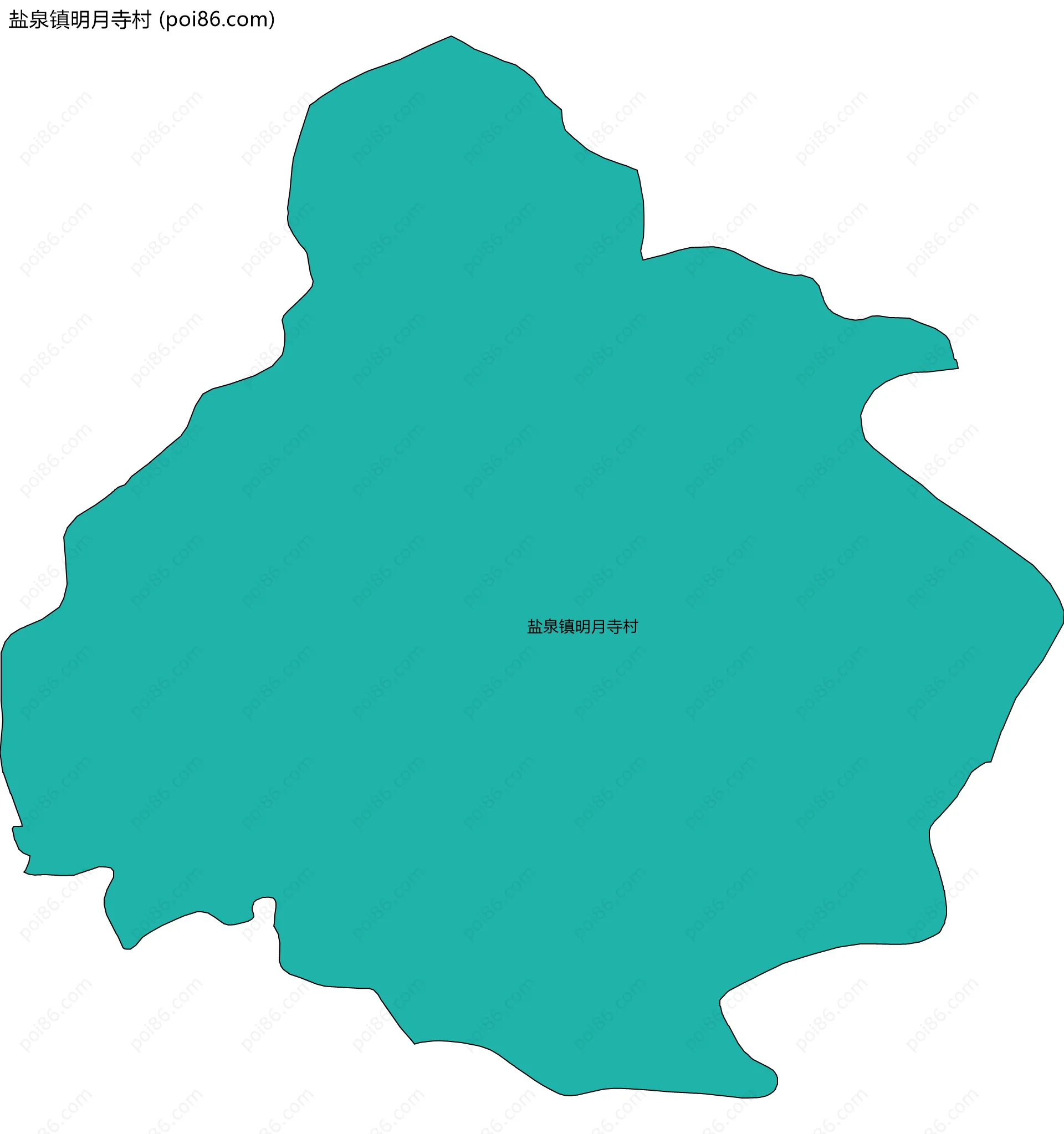 盐泉镇明月寺村边界地图