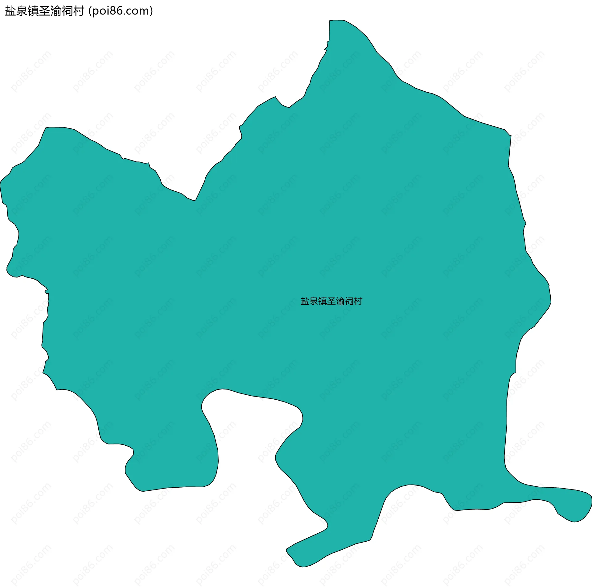 盐泉镇圣渝祠村边界地图