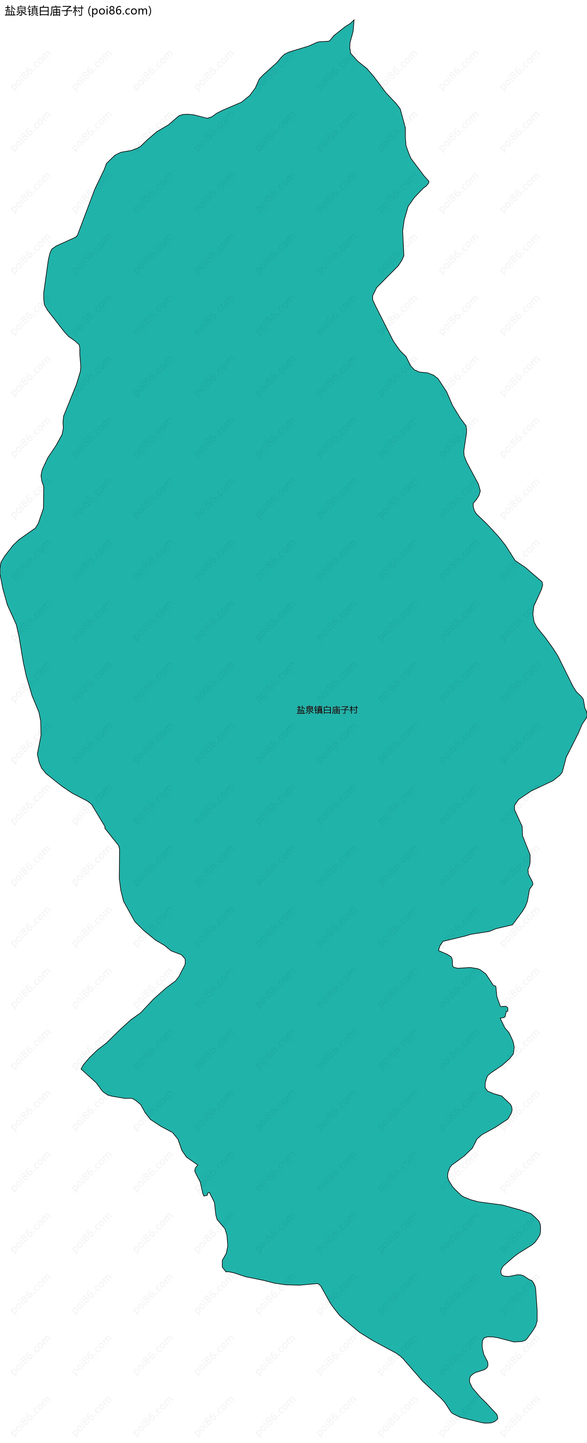 盐泉镇白庙子村边界地图