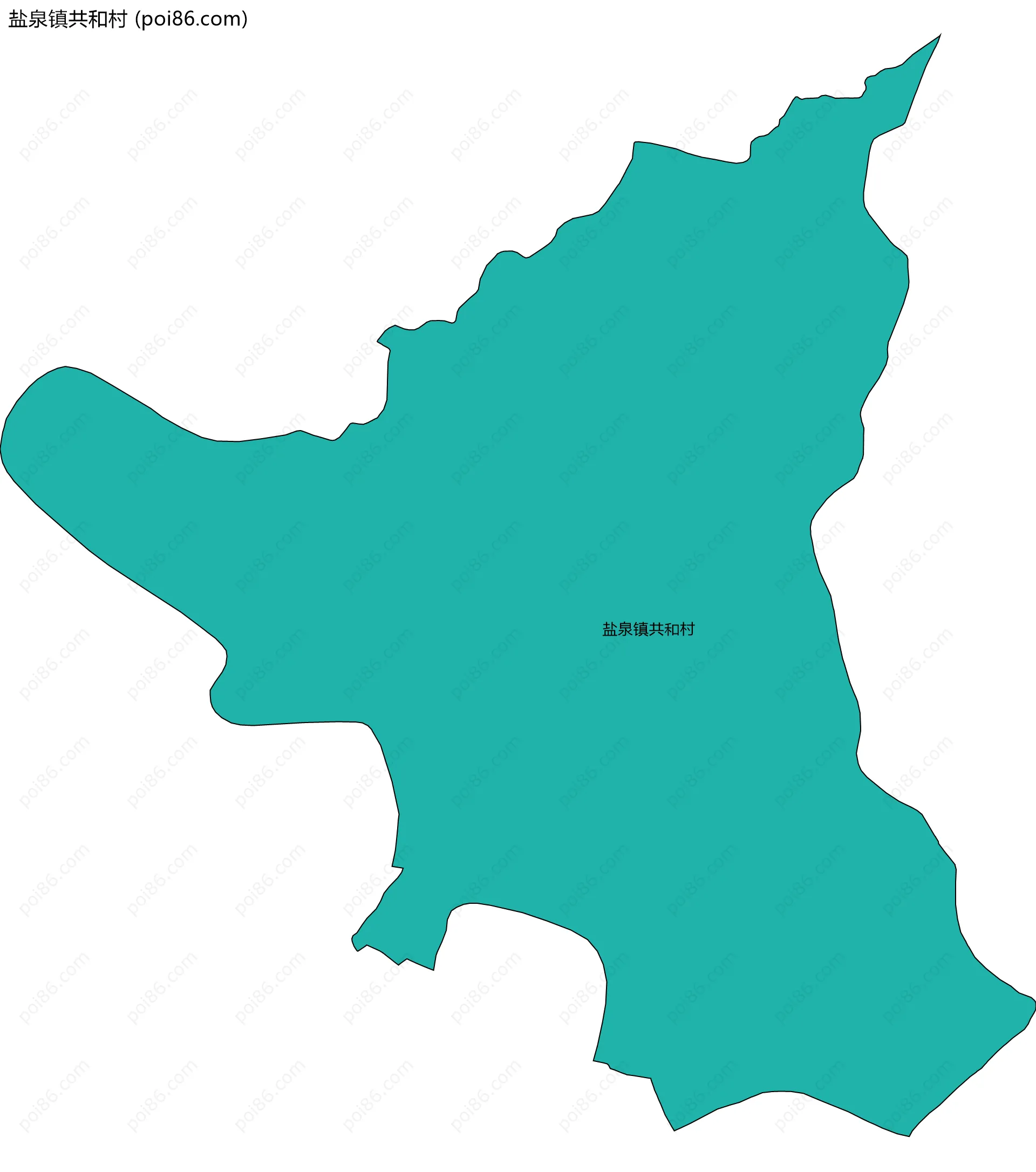 盐泉镇共和村边界地图