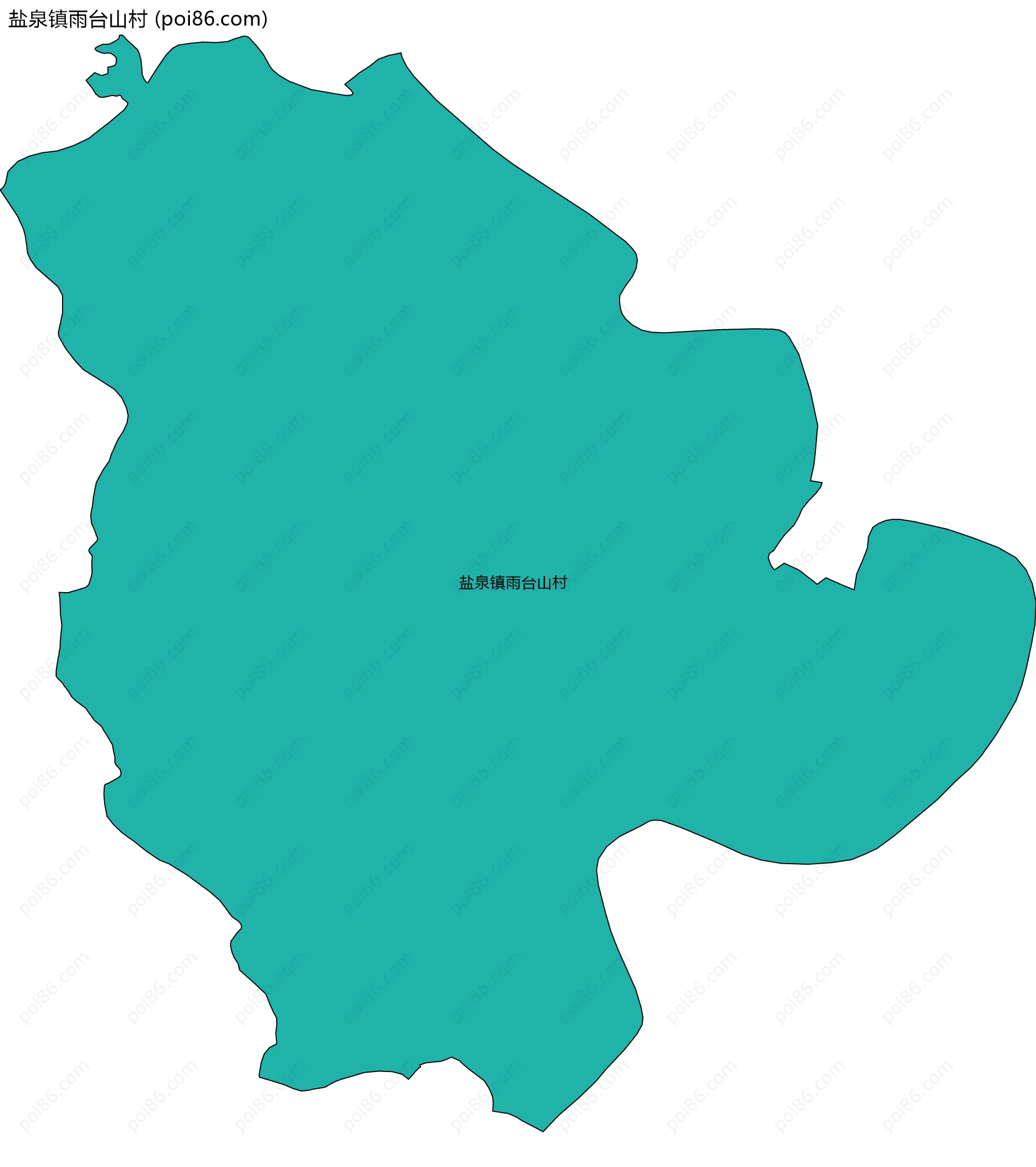 盐泉镇雨台山村边界地图