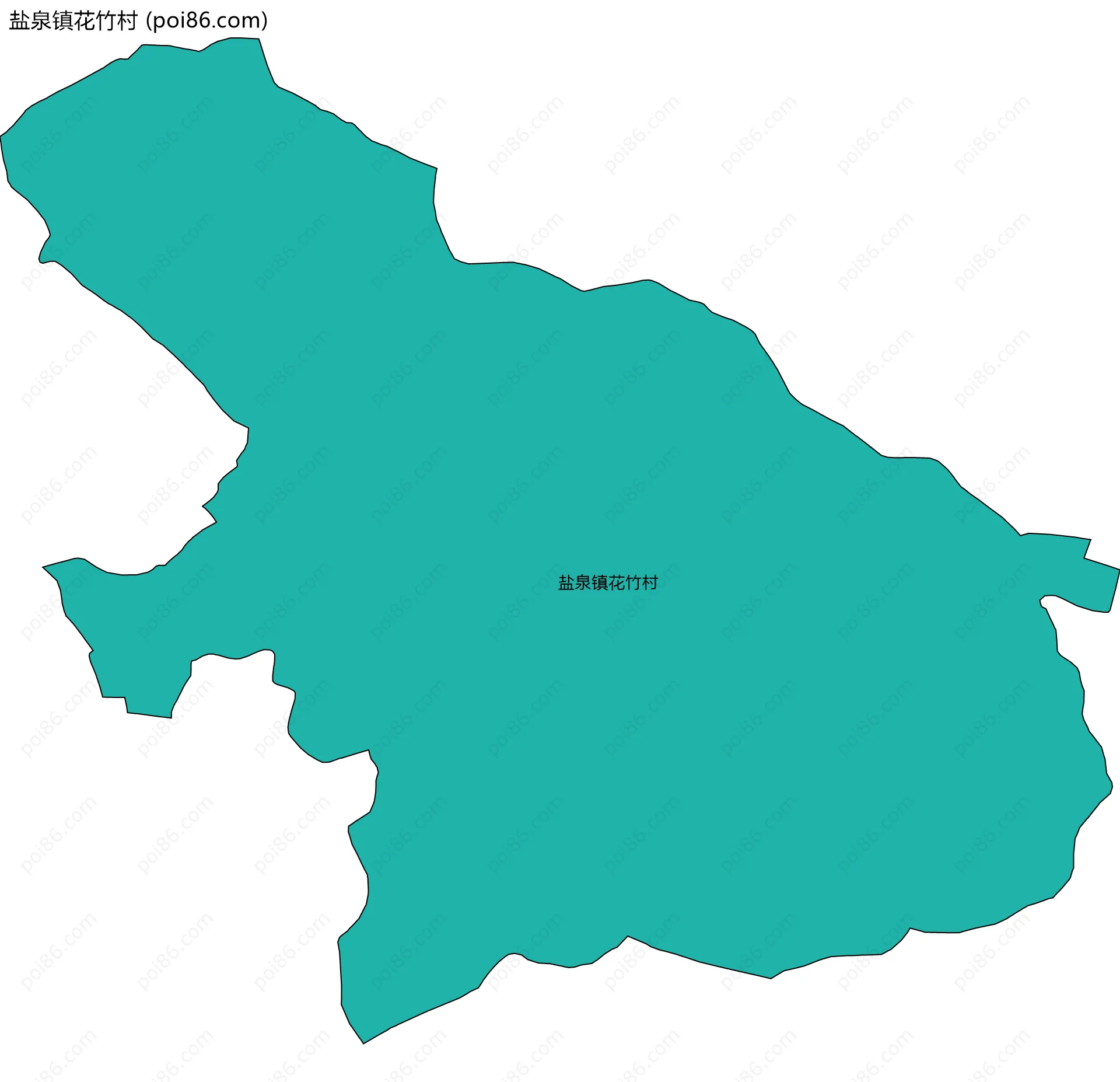 盐泉镇花竹村边界地图