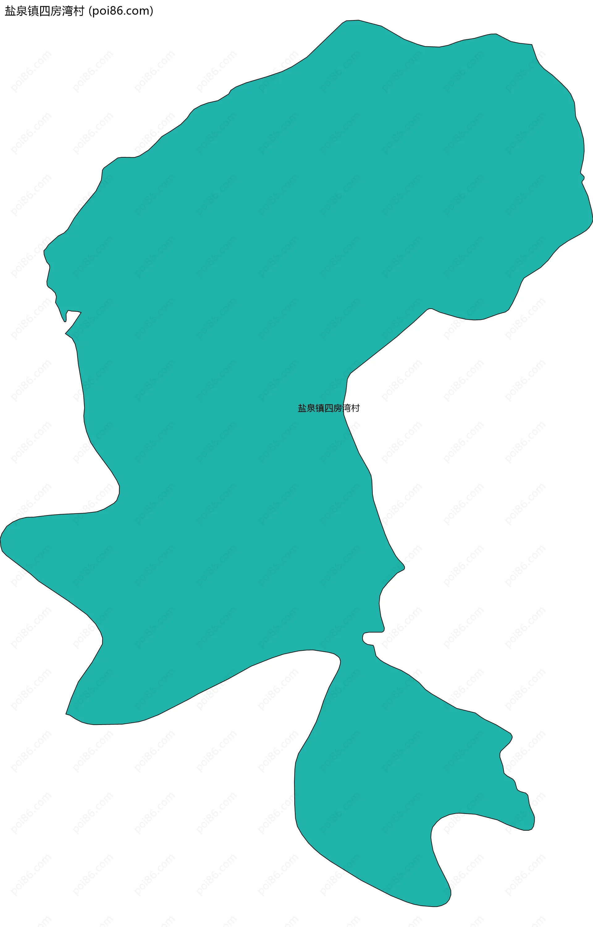 盐泉镇四房湾村边界地图