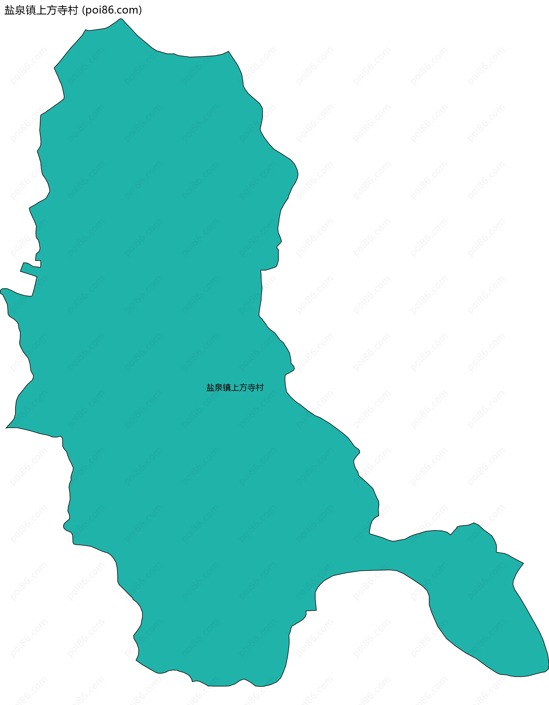 盐泉镇上方寺村边界地图