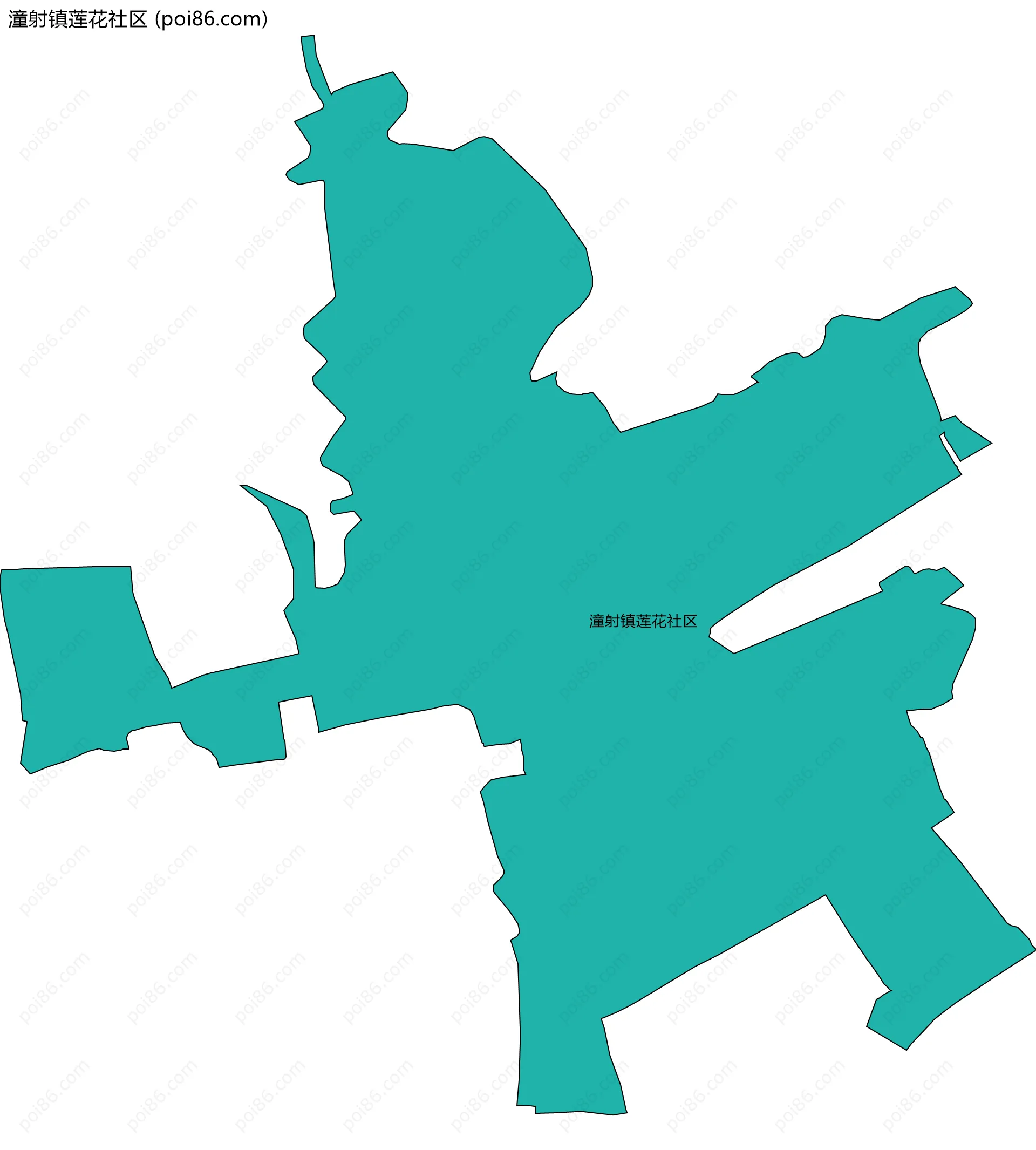 潼射镇莲花社区边界地图