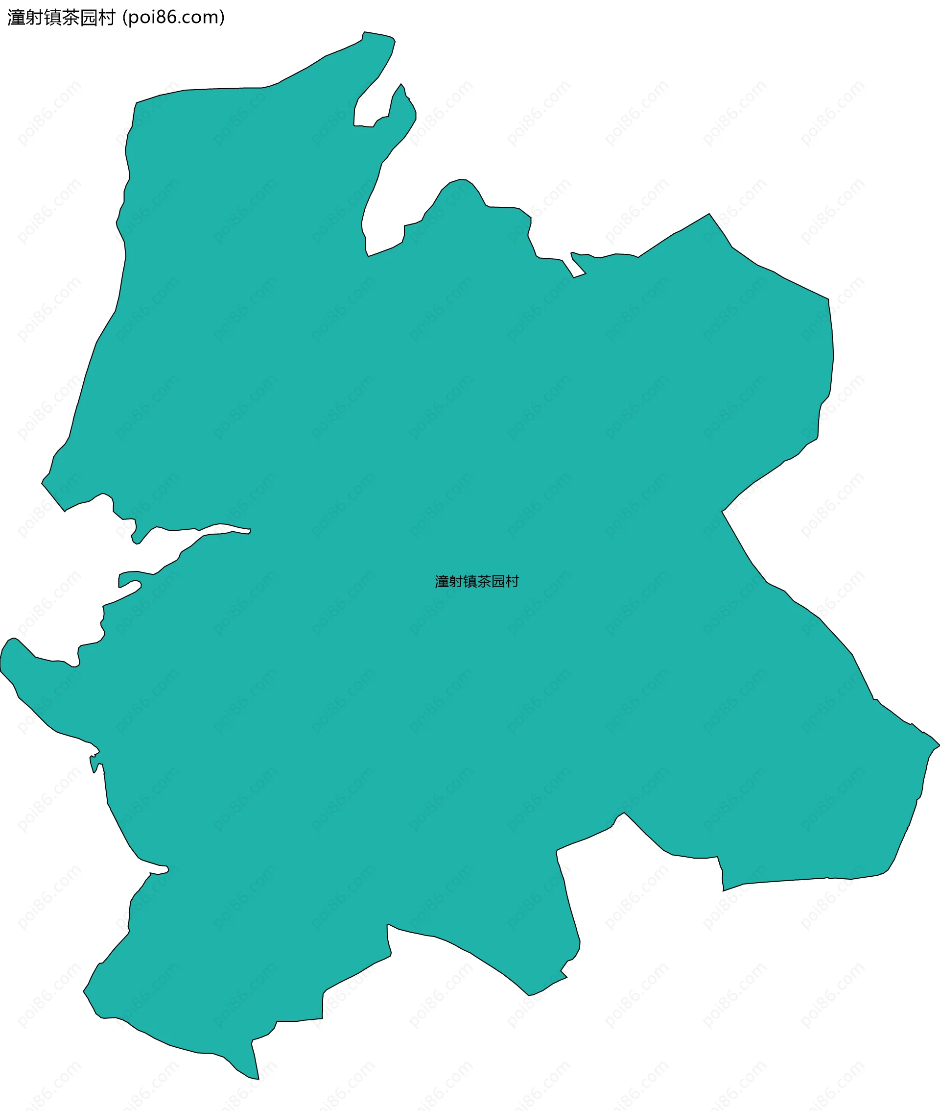 潼射镇茶园村边界地图