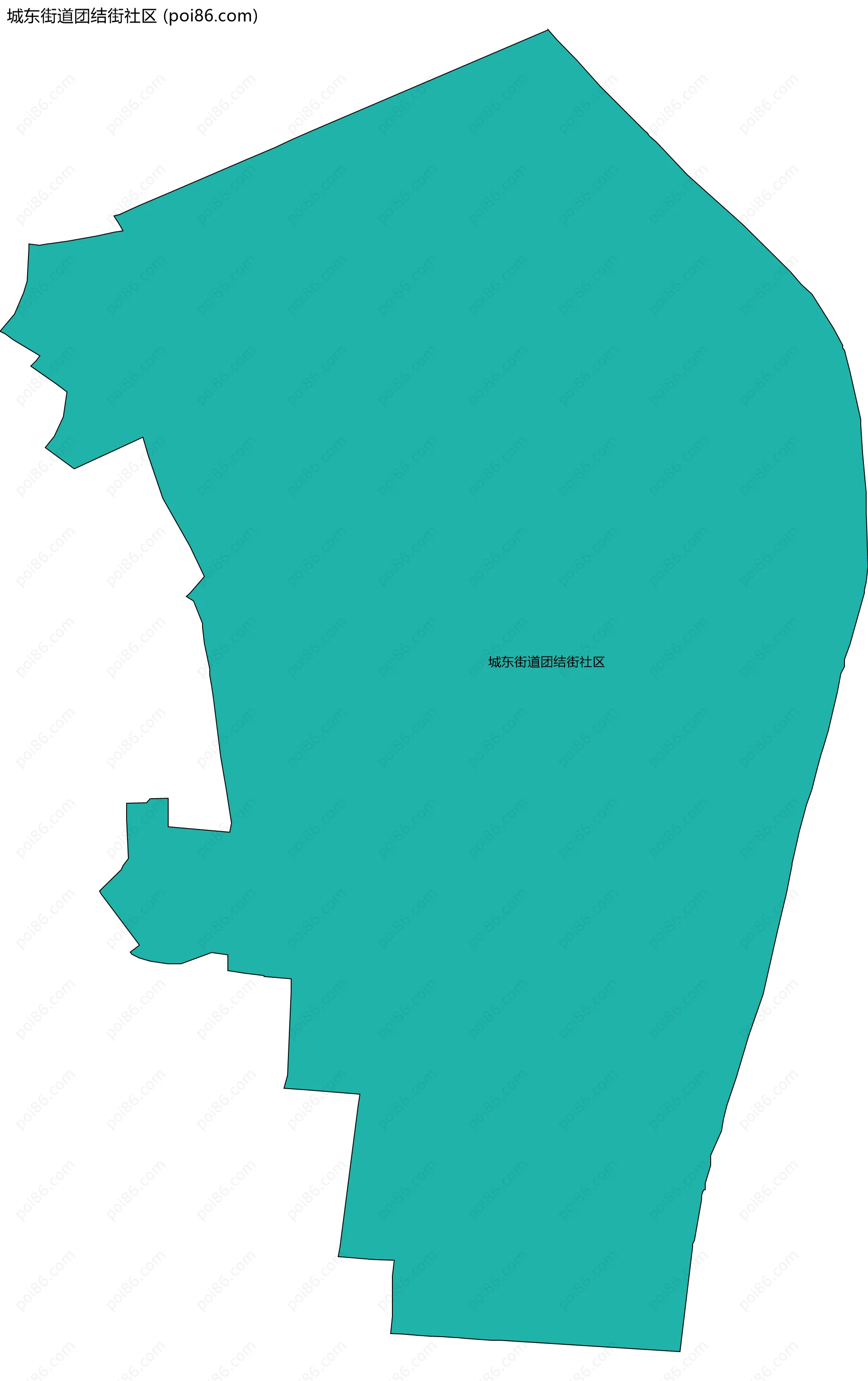 城东街道团结街社区边界地图
