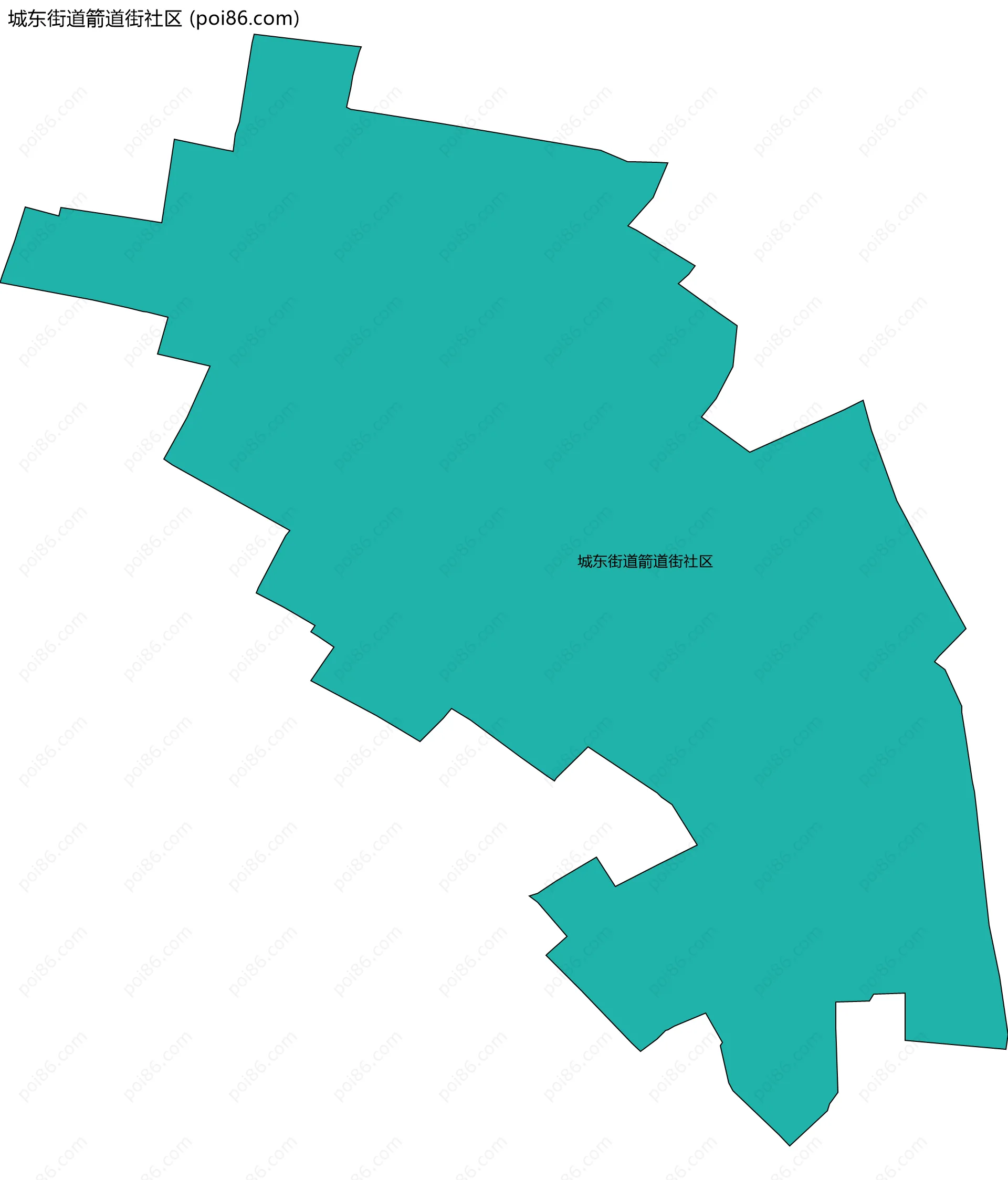 城东街道箭道街社区边界地图