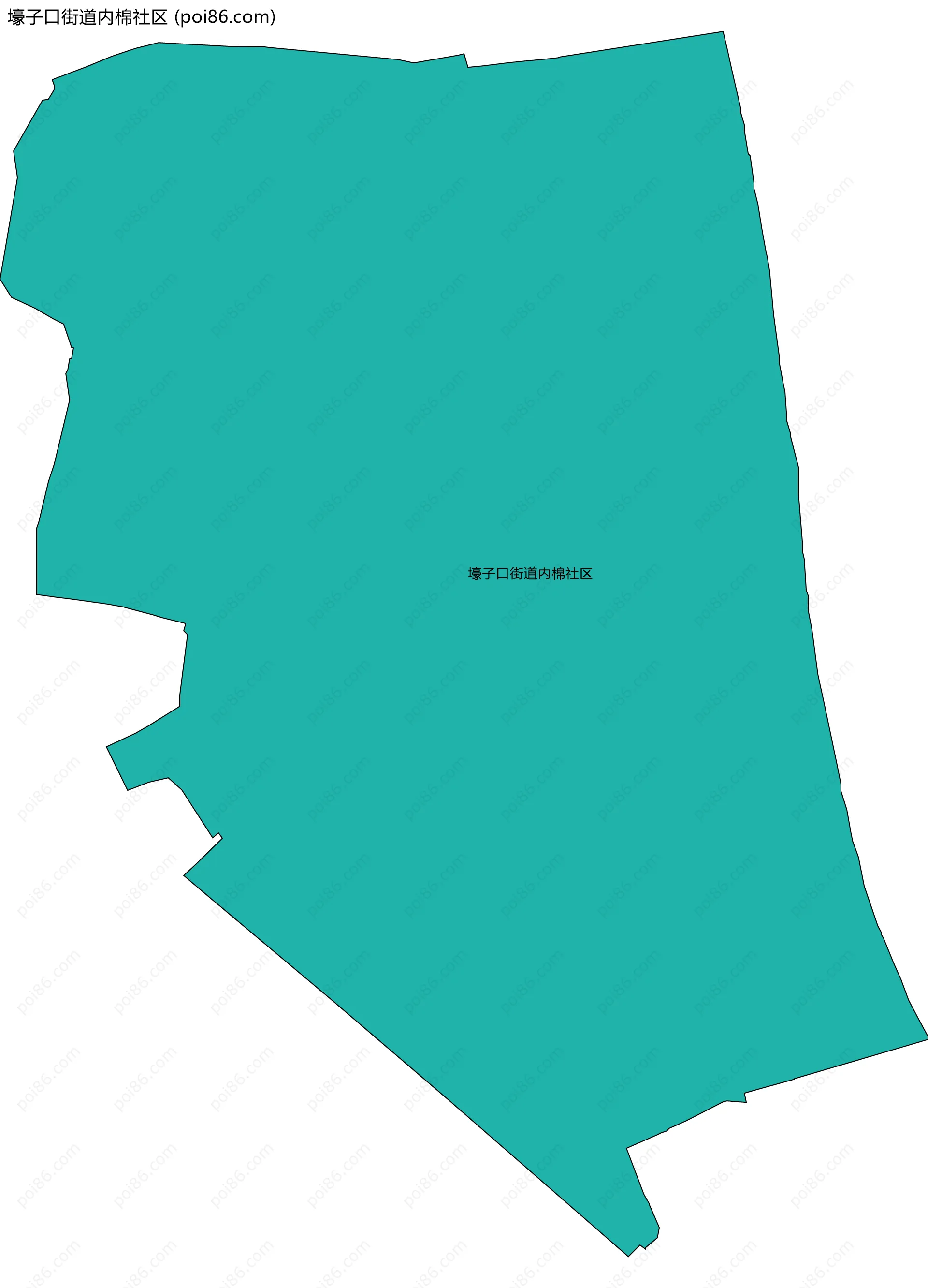 壕子口街道内棉社区边界地图