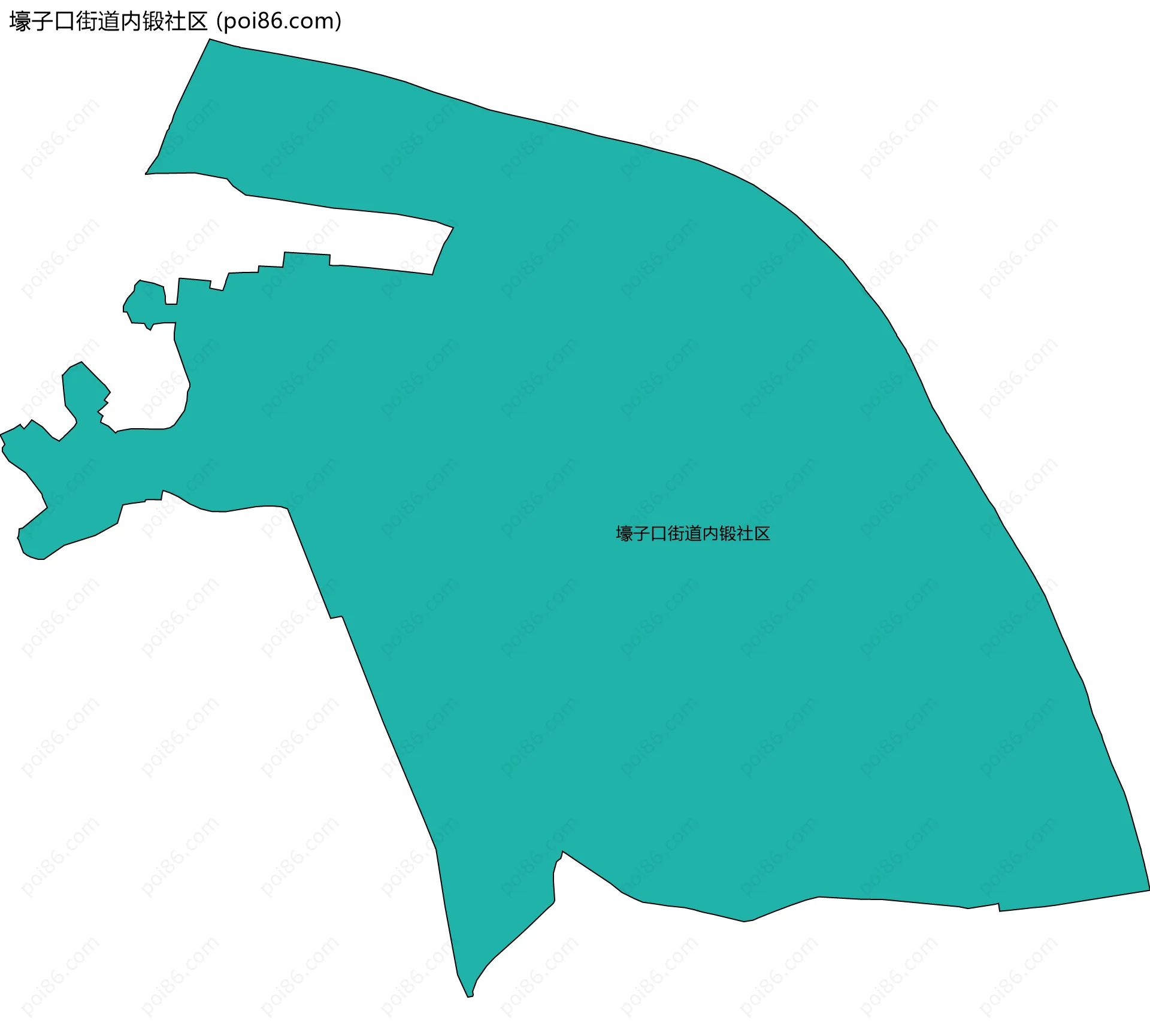壕子口街道内锻社区边界地图
