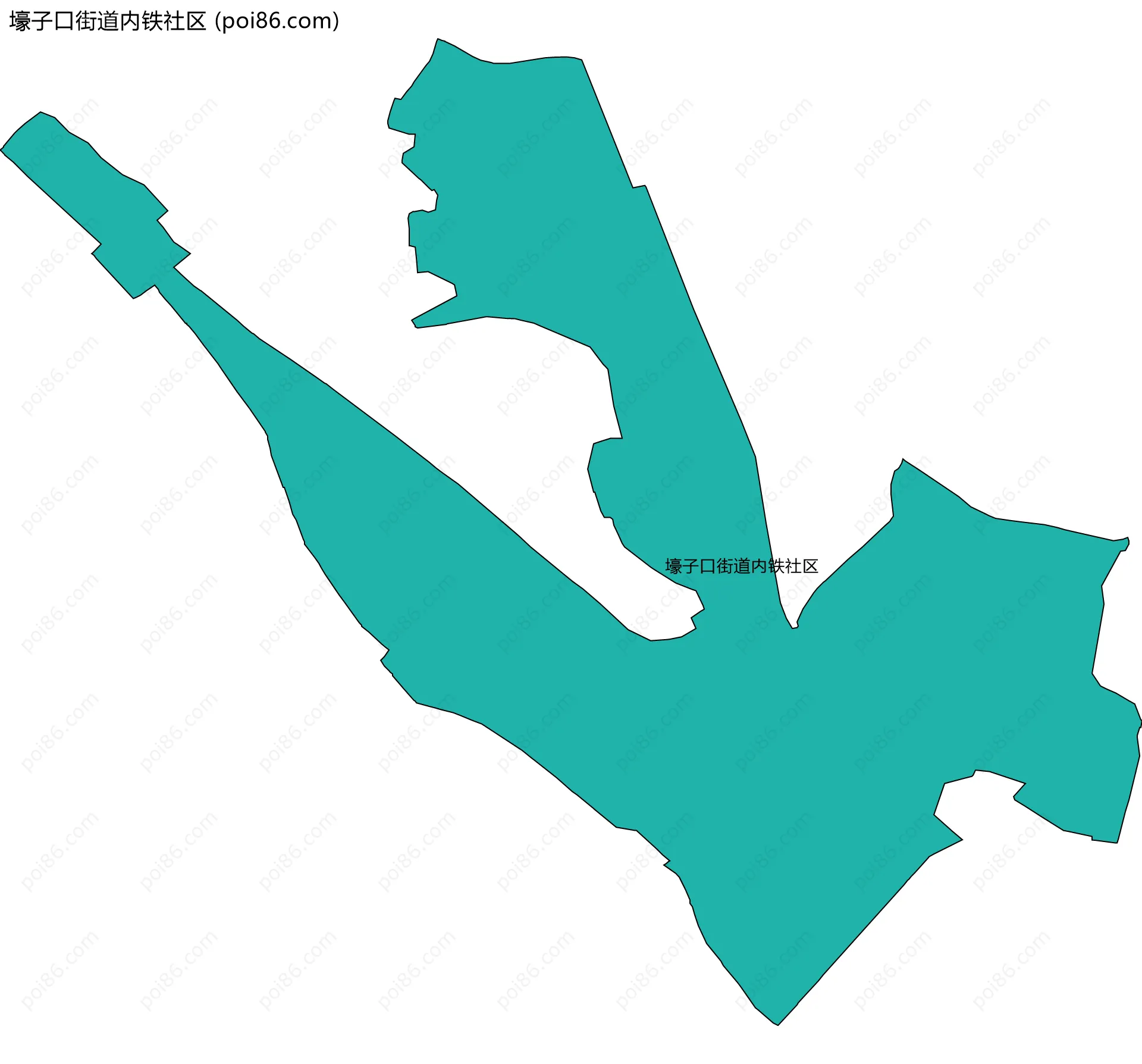 壕子口街道内铁社区边界地图