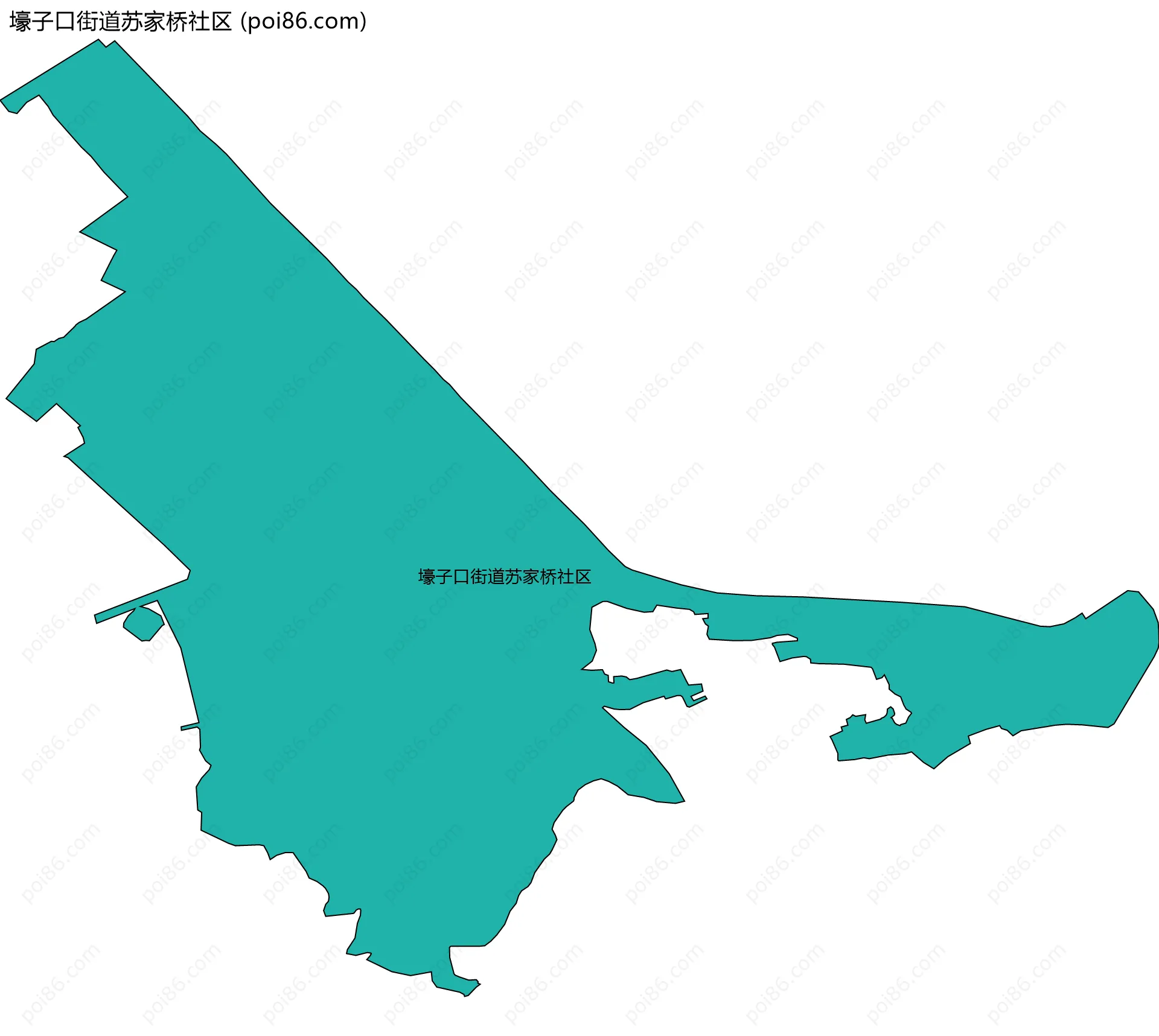 壕子口街道苏家桥社区边界地图