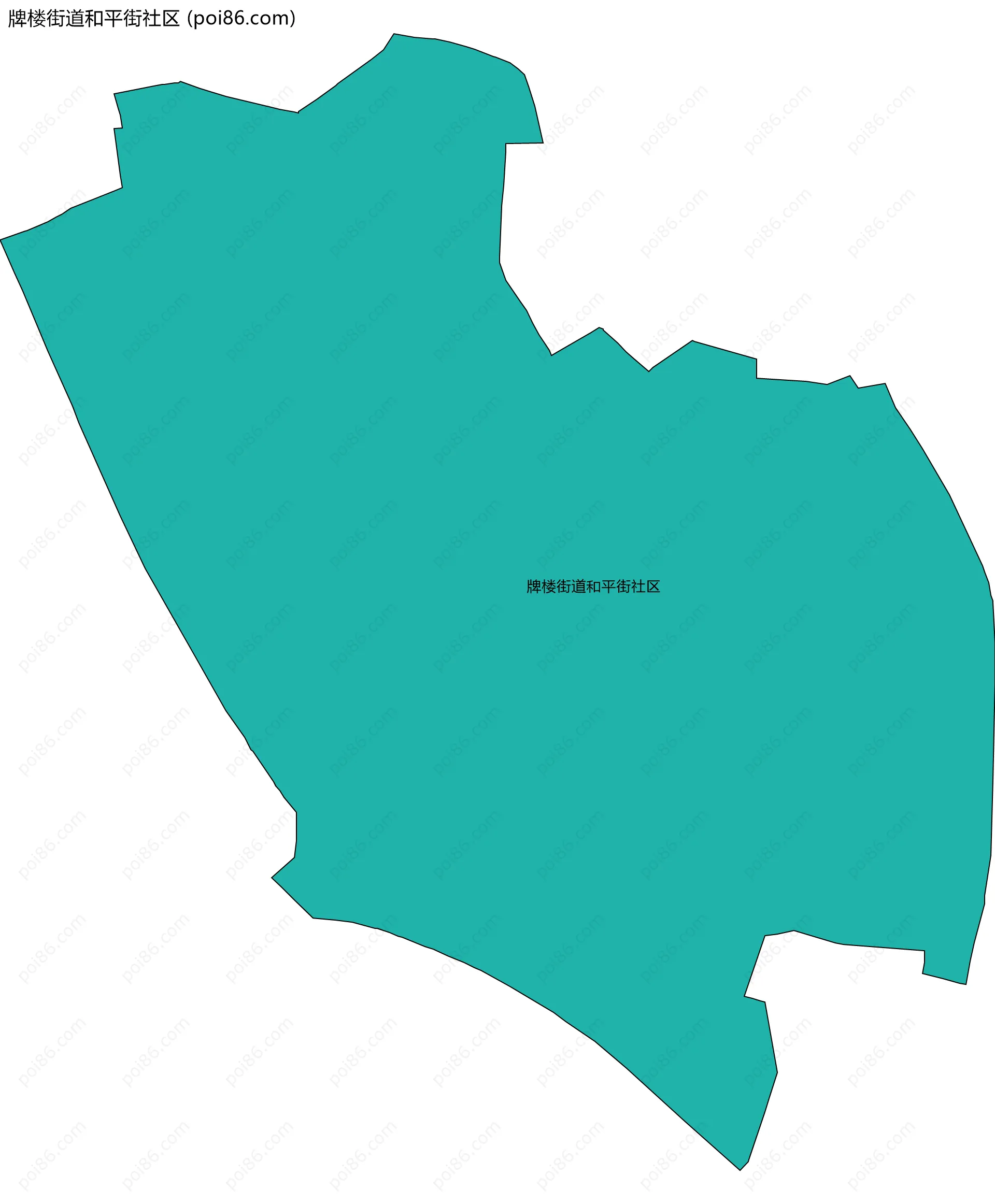 牌楼街道和平街社区边界地图