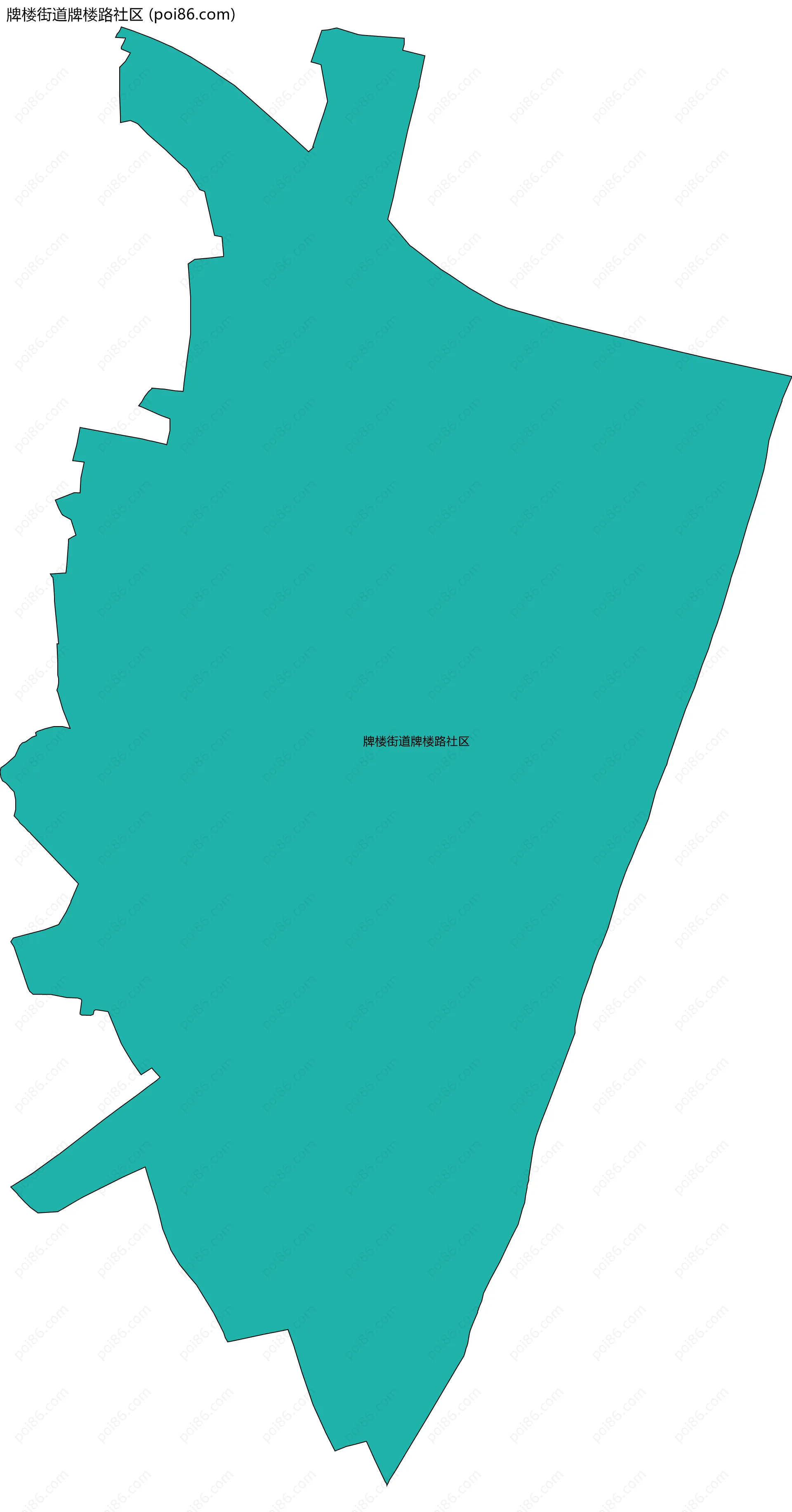 牌楼街道牌楼路社区边界地图