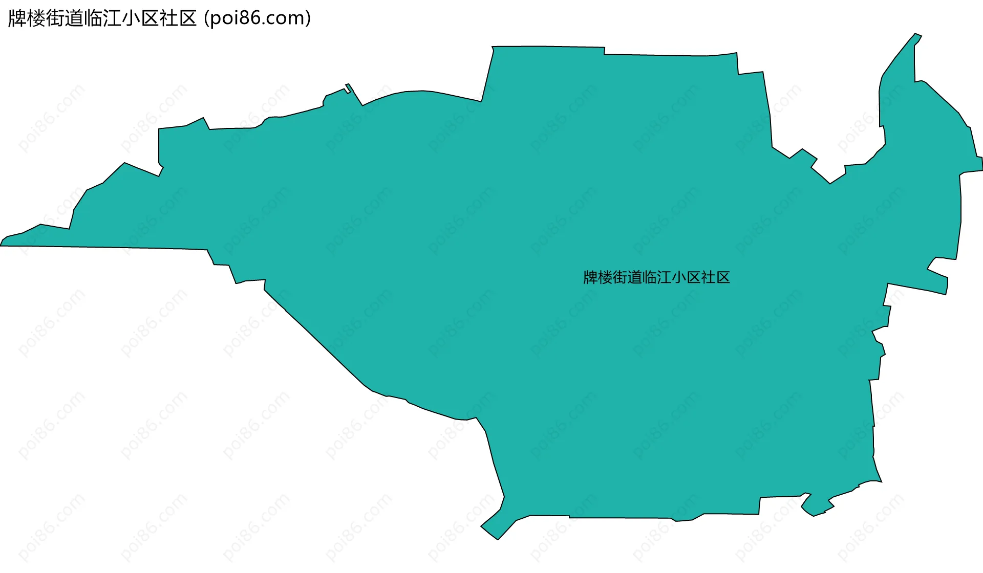 牌楼街道临江小区社区边界地图