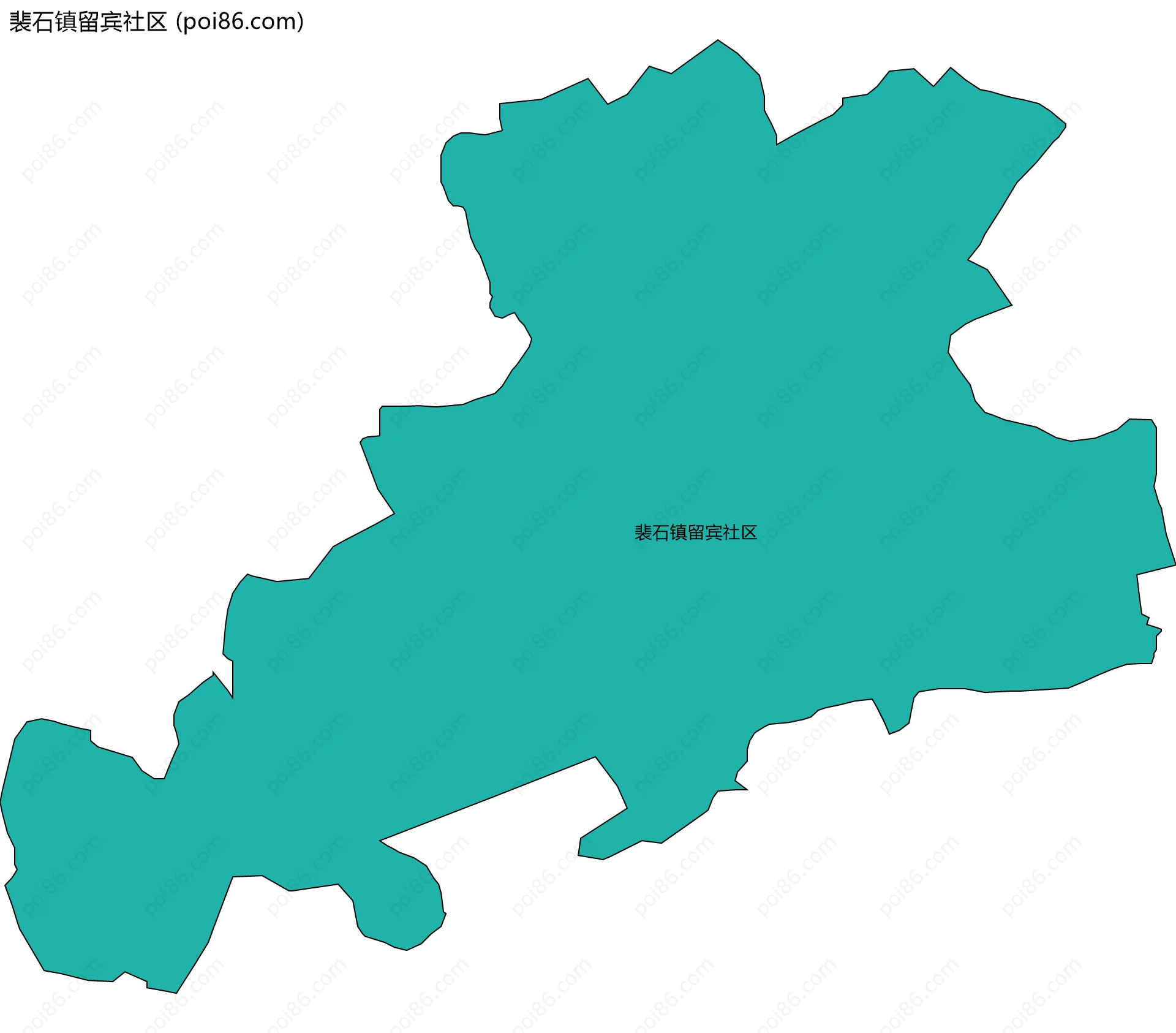 裴石镇留宾社区边界地图