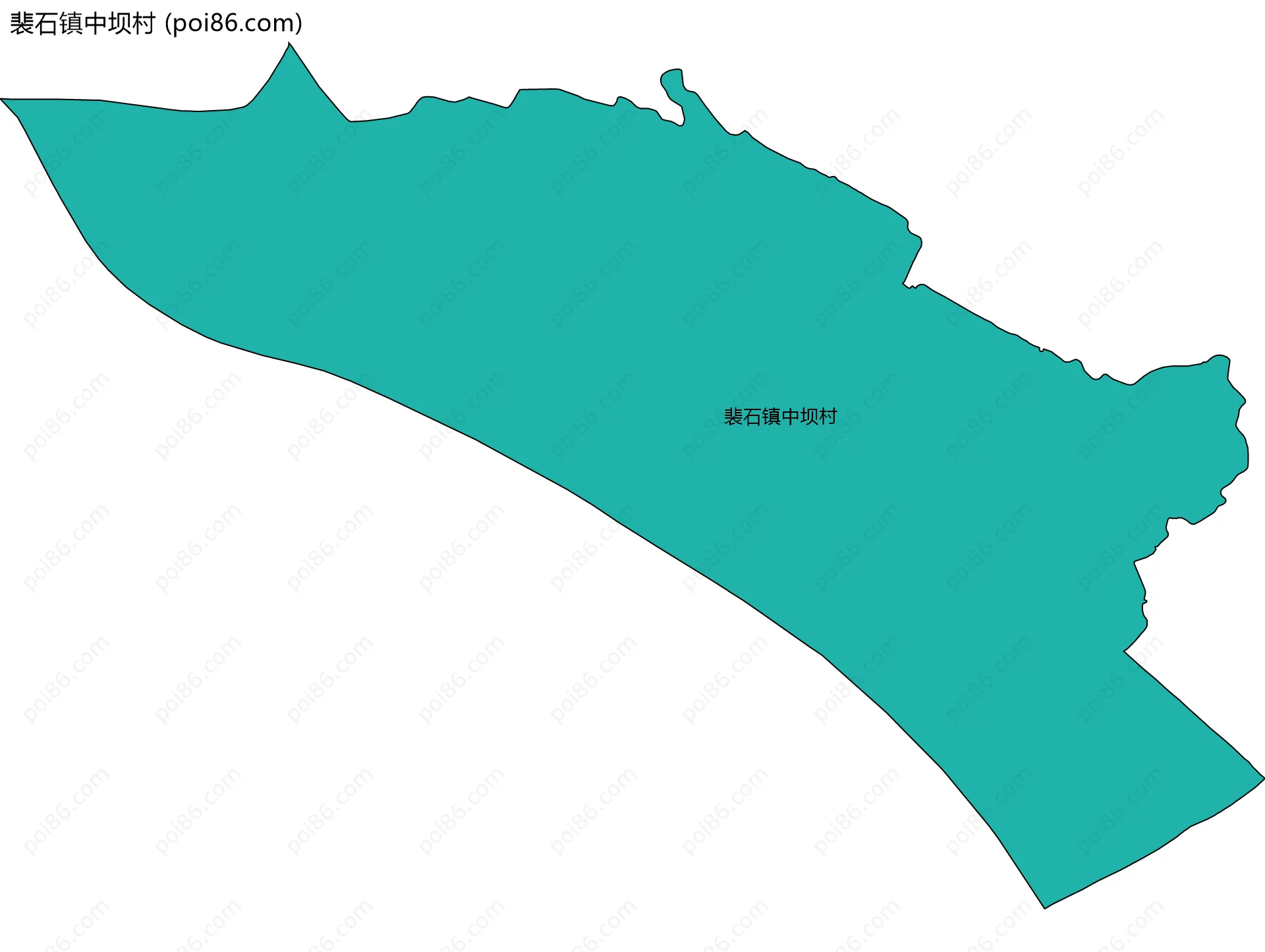 裴石镇中坝村边界地图