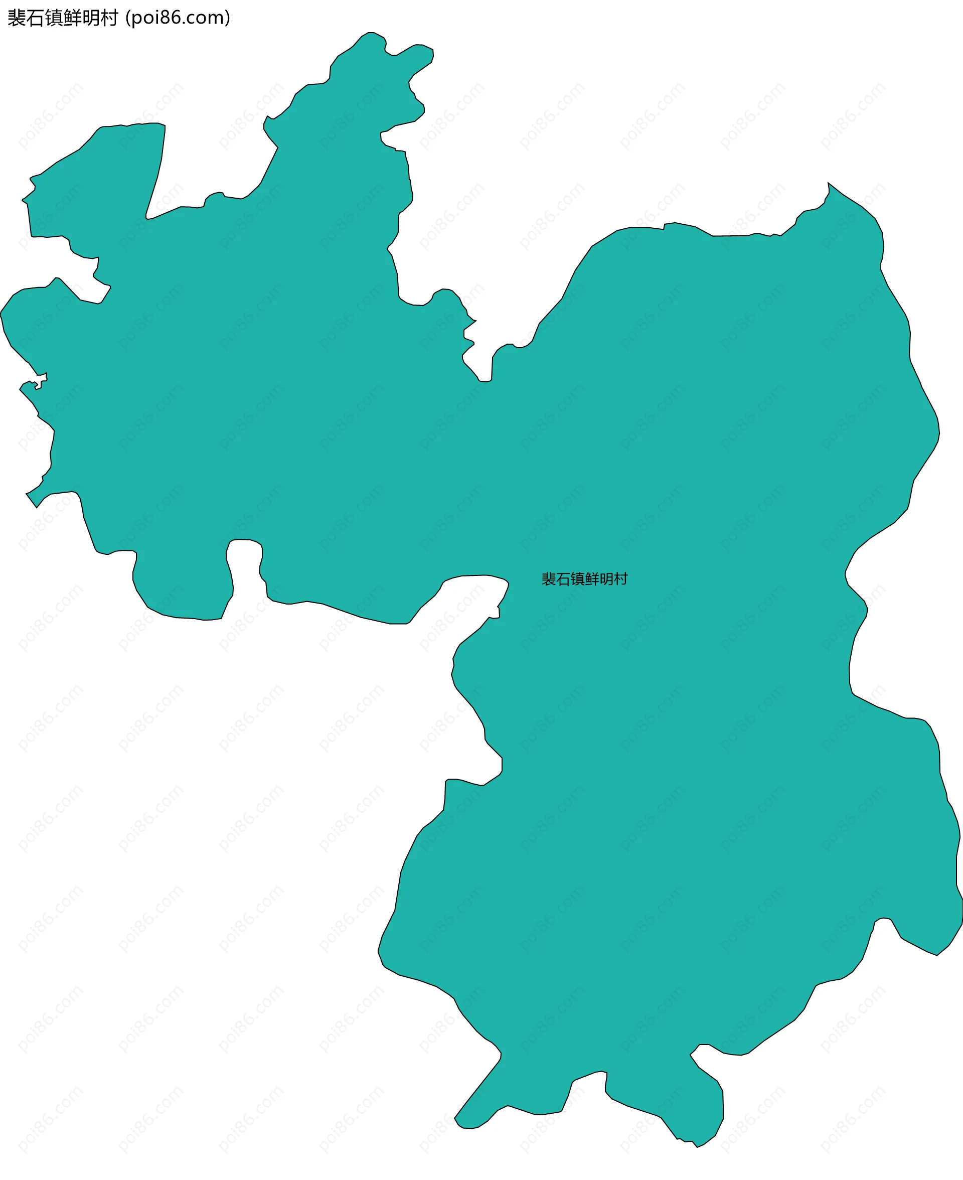裴石镇鲜明村边界地图