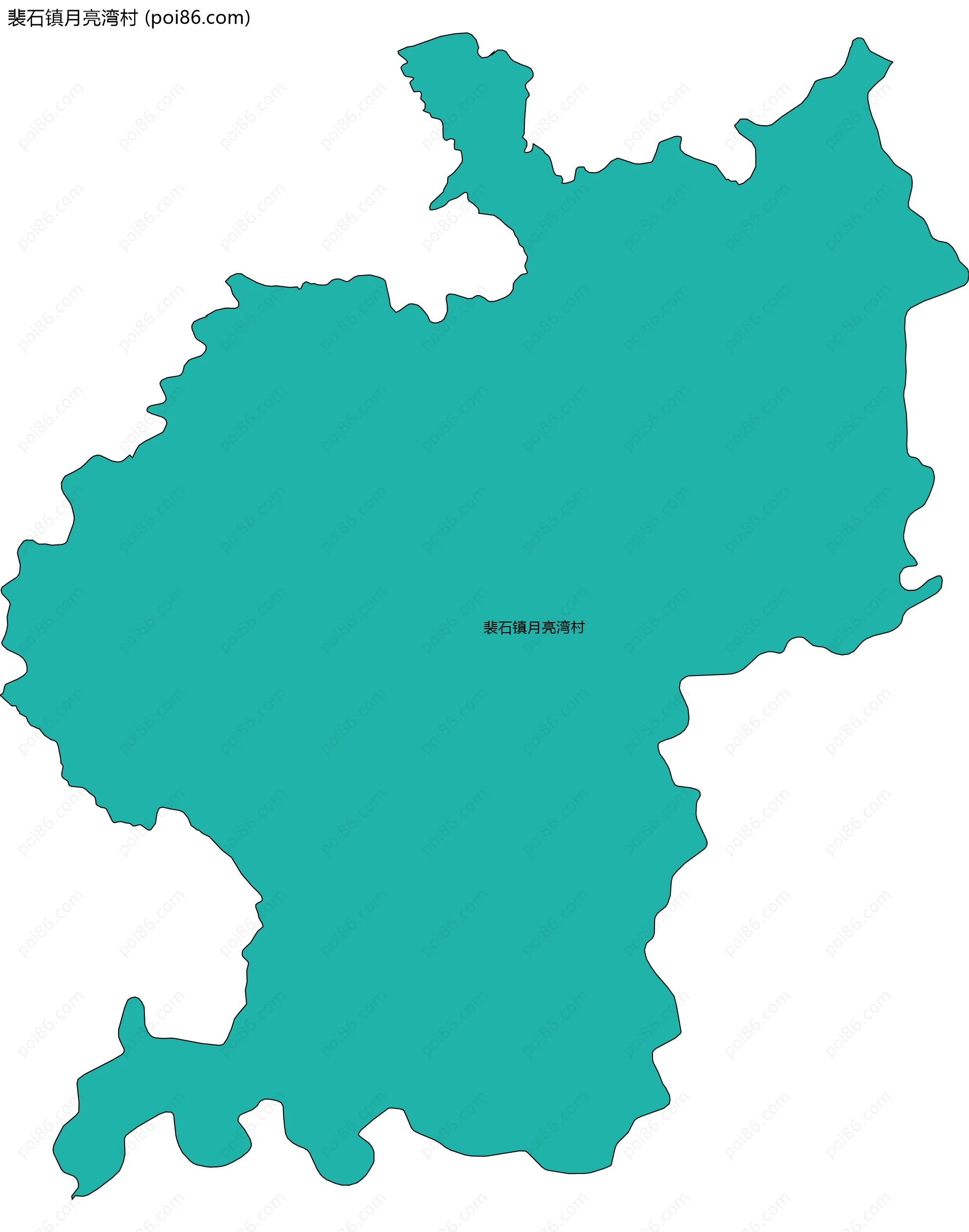 裴石镇月亮湾村边界地图