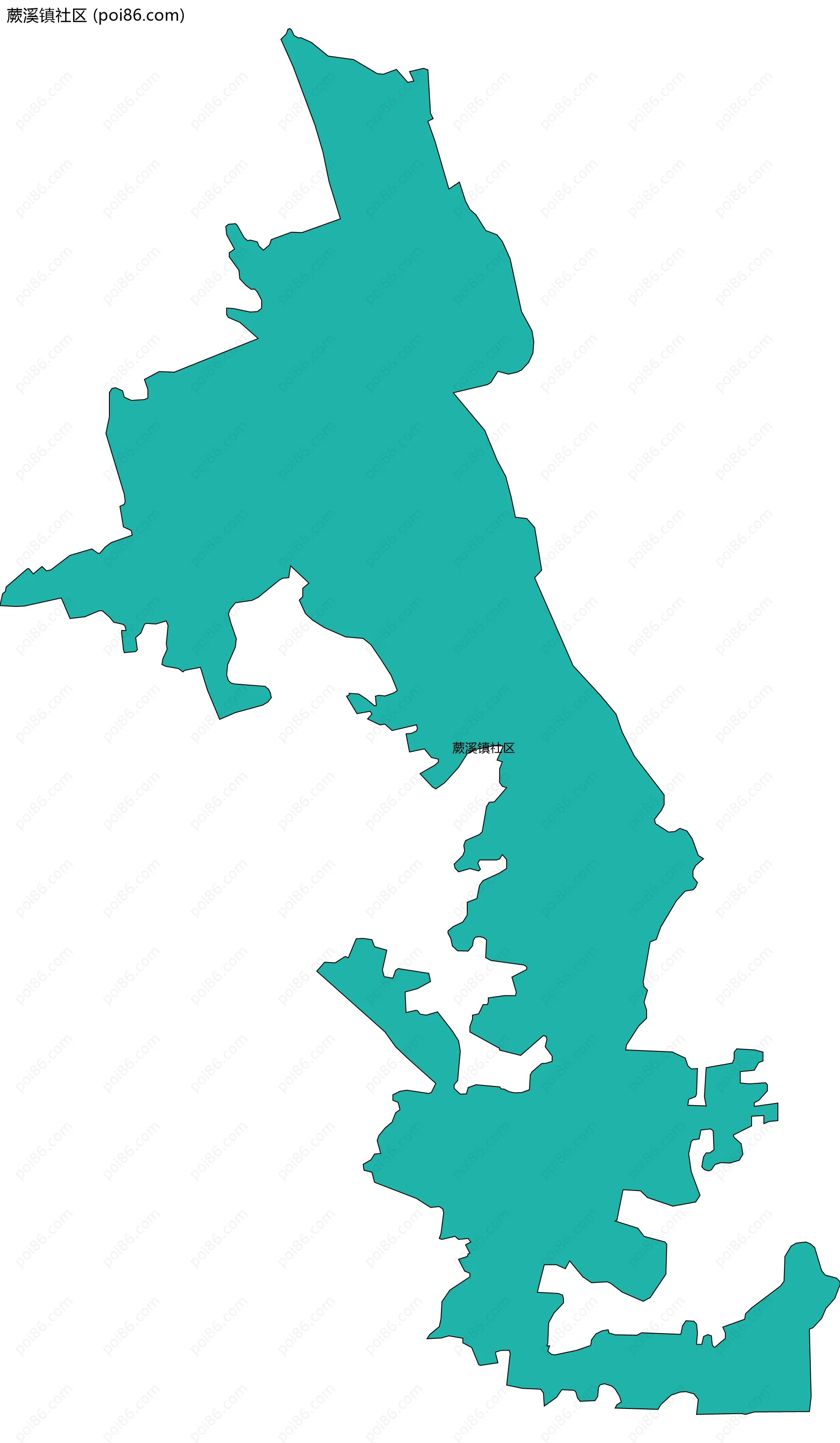 蕨溪镇社区边界地图