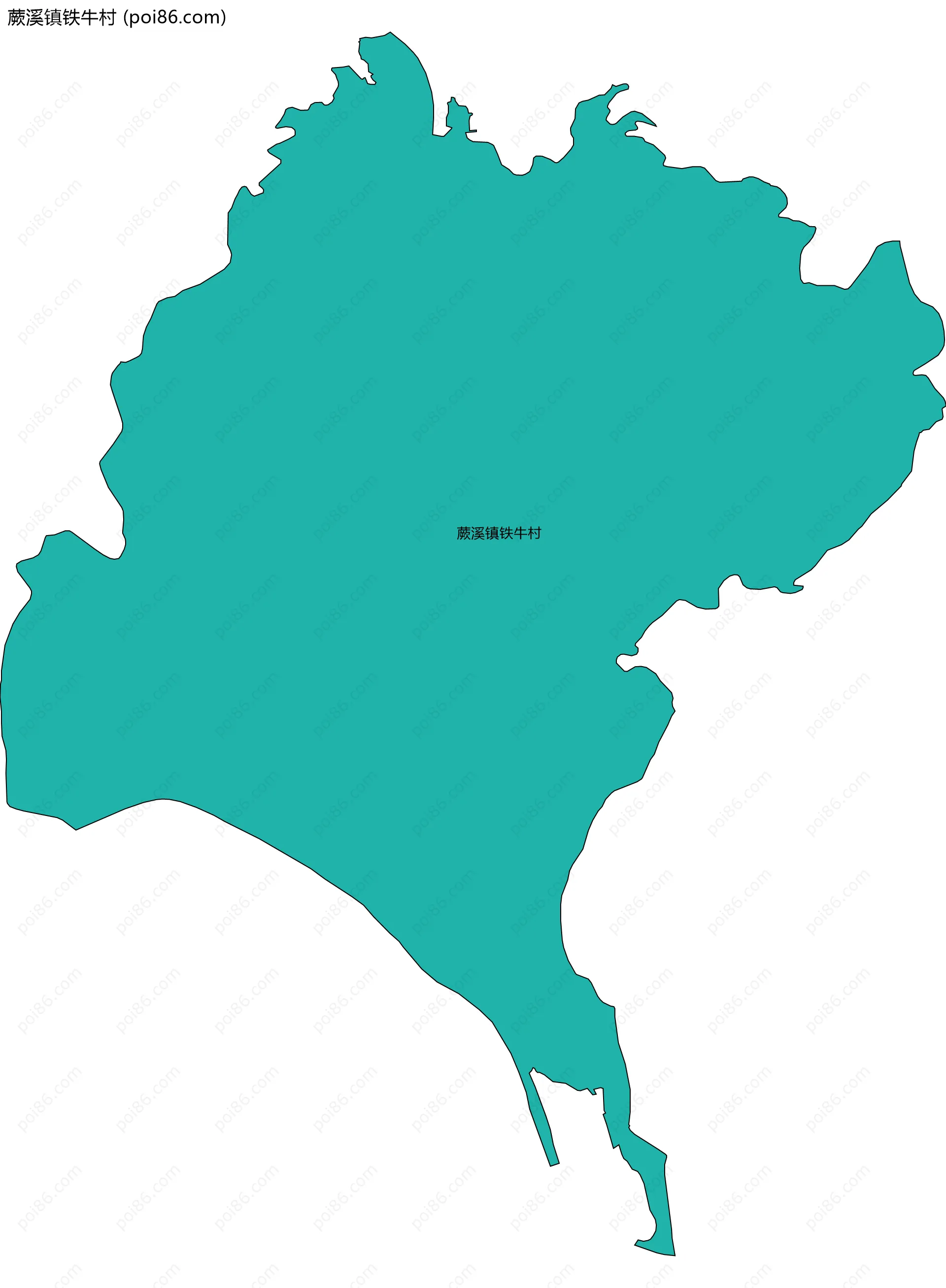 蕨溪镇铁牛村边界地图