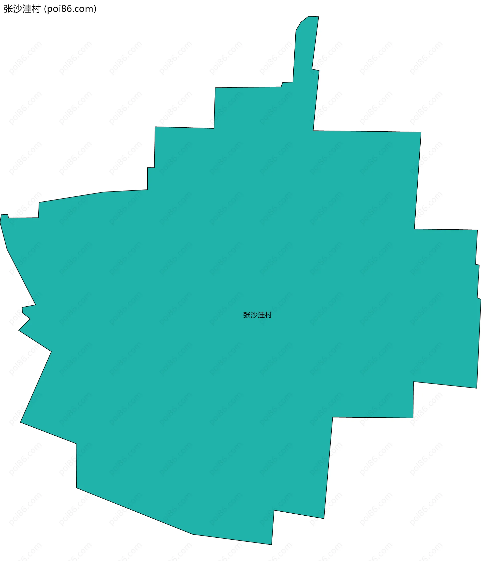 张沙洼村边界地图