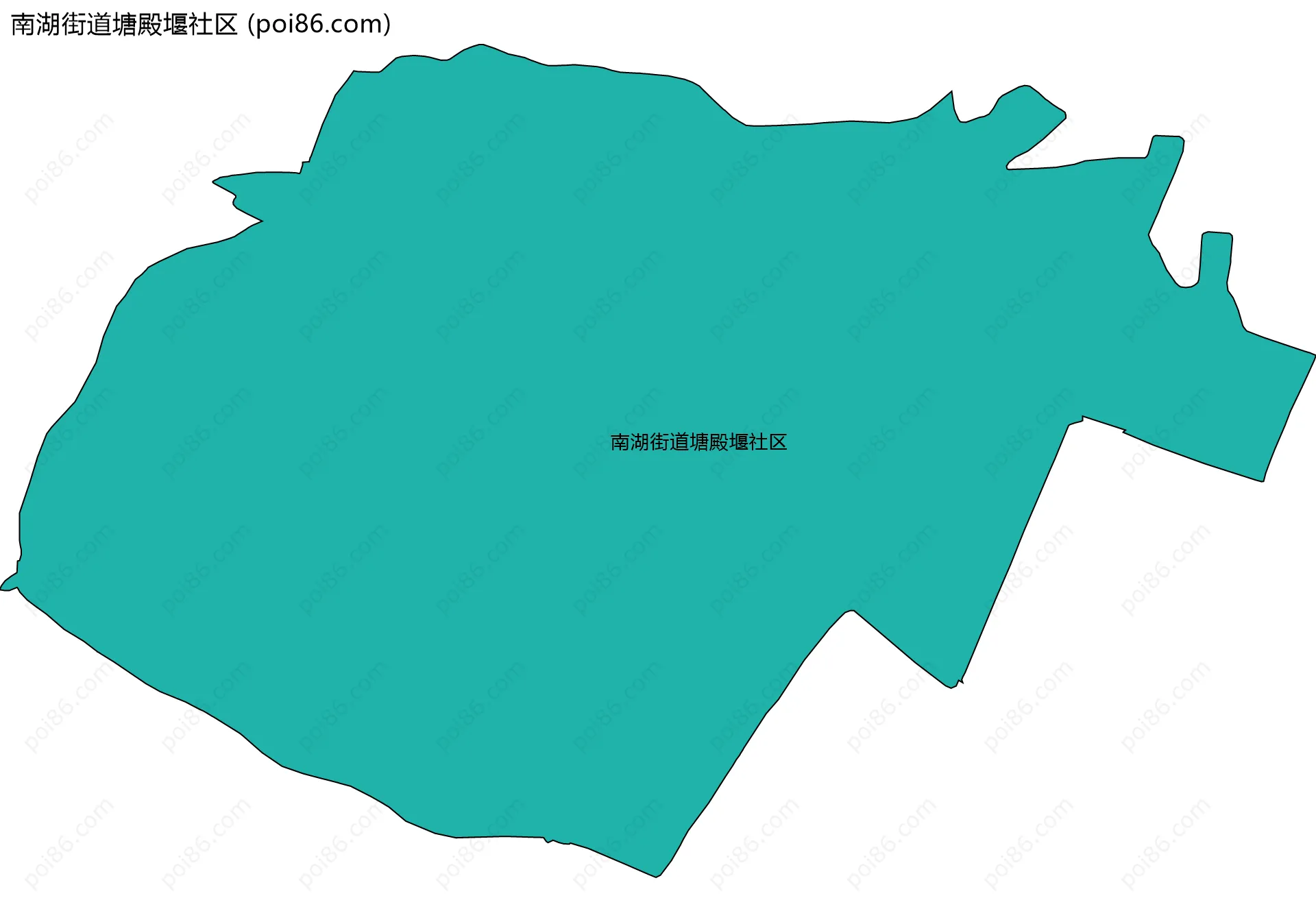 南湖街道塘殿堰社区边界地图