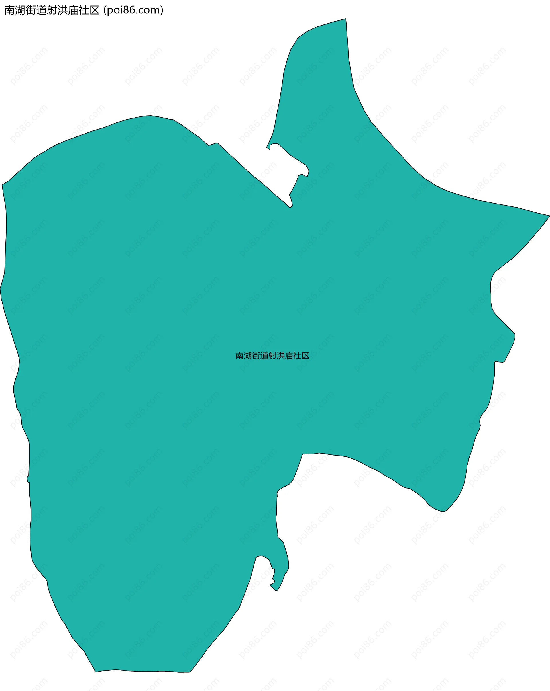 南湖街道射洪庙社区边界地图