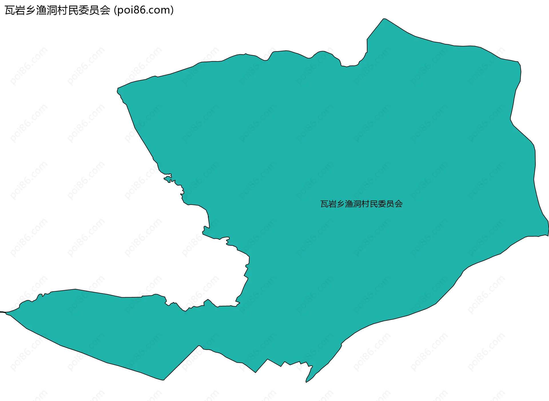 瓦岩乡渔洞村民委员会边界地图