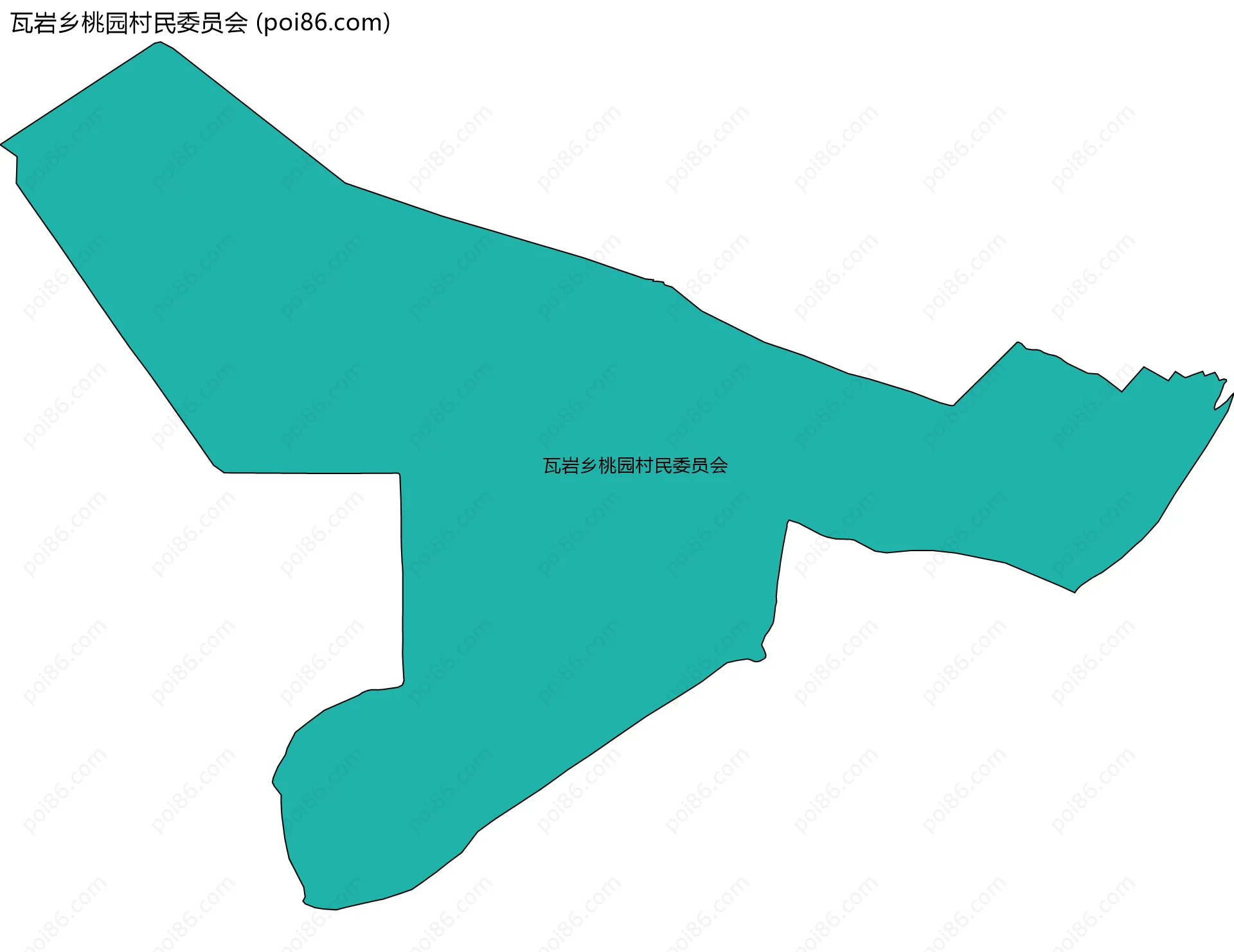 瓦岩乡桃园村民委员会边界地图