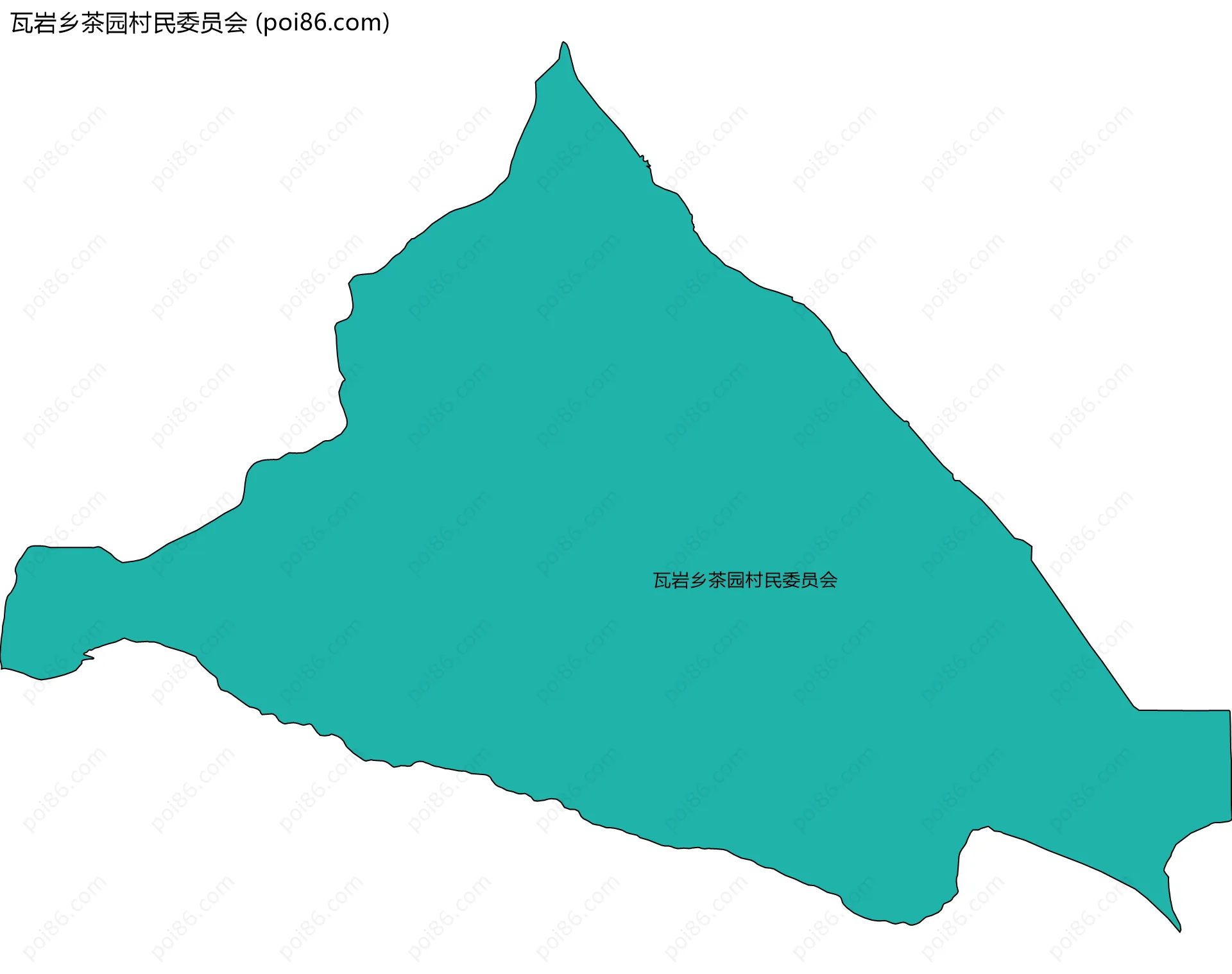 瓦岩乡茶园村民委员会边界地图