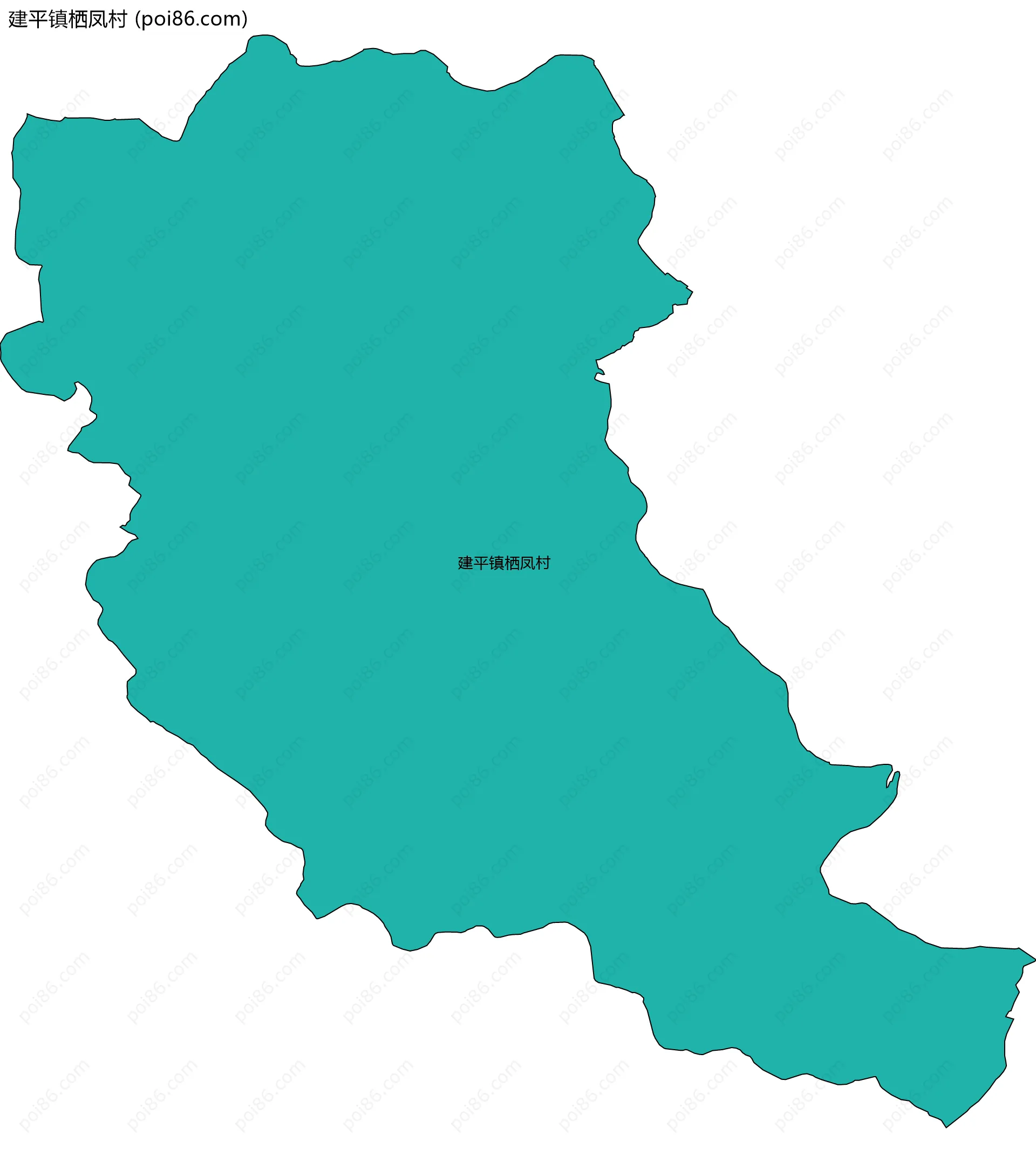 建平镇栖凤村边界地图