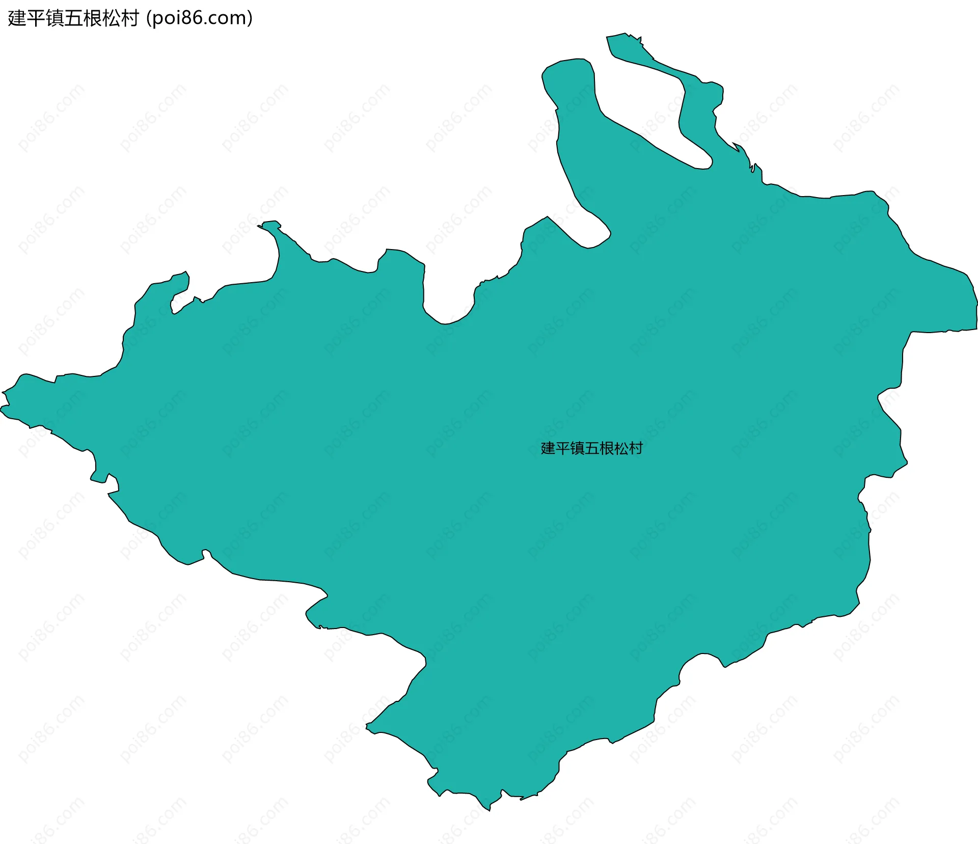 建平镇五根松村边界地图