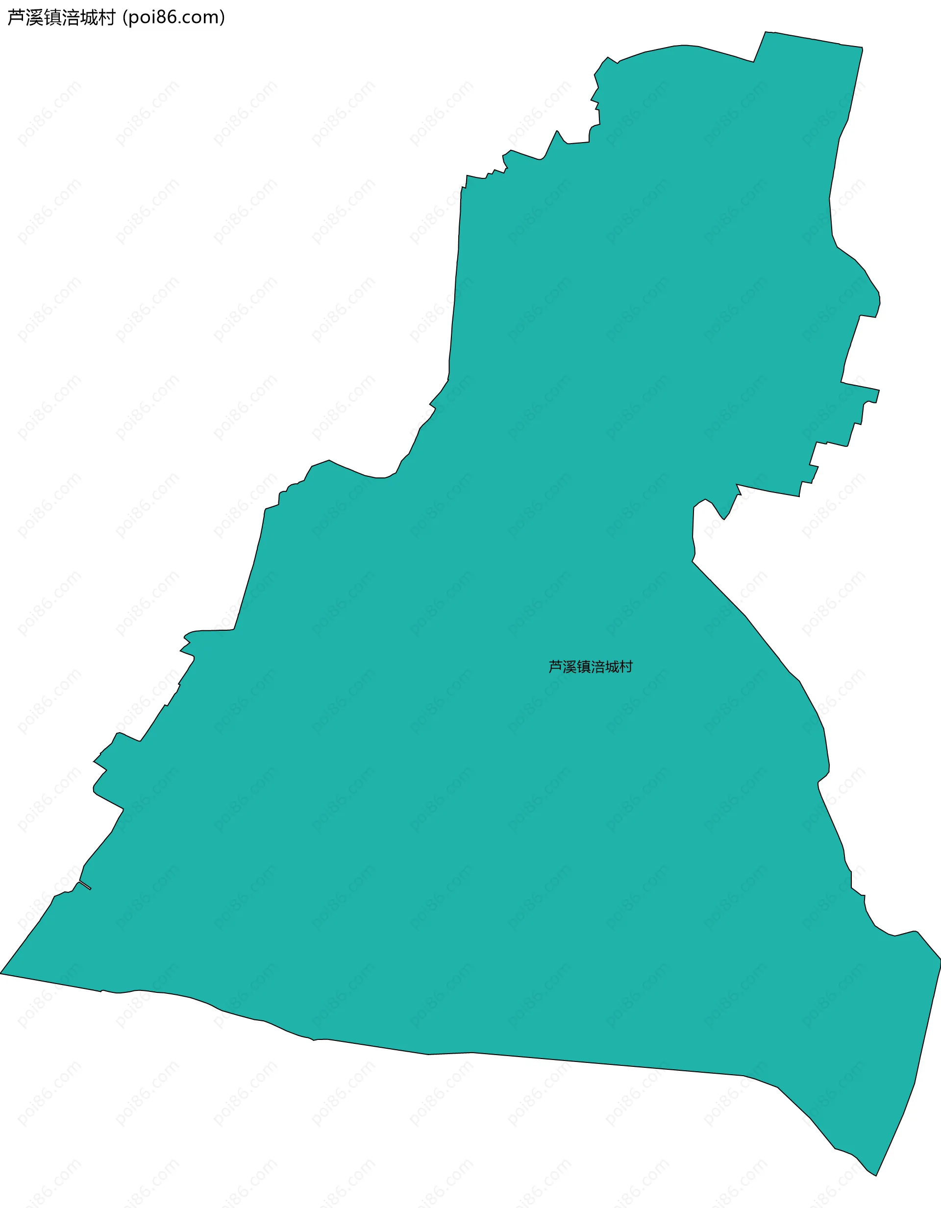 芦溪镇涪城村边界地图