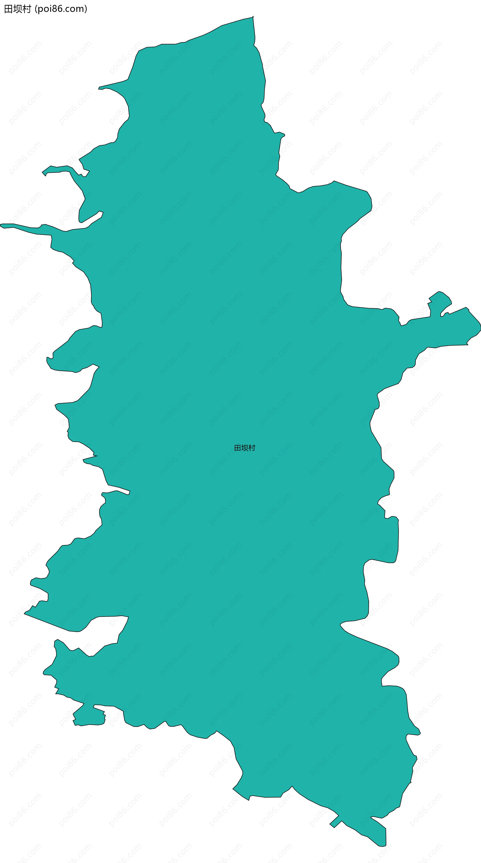 田坝村边界地图