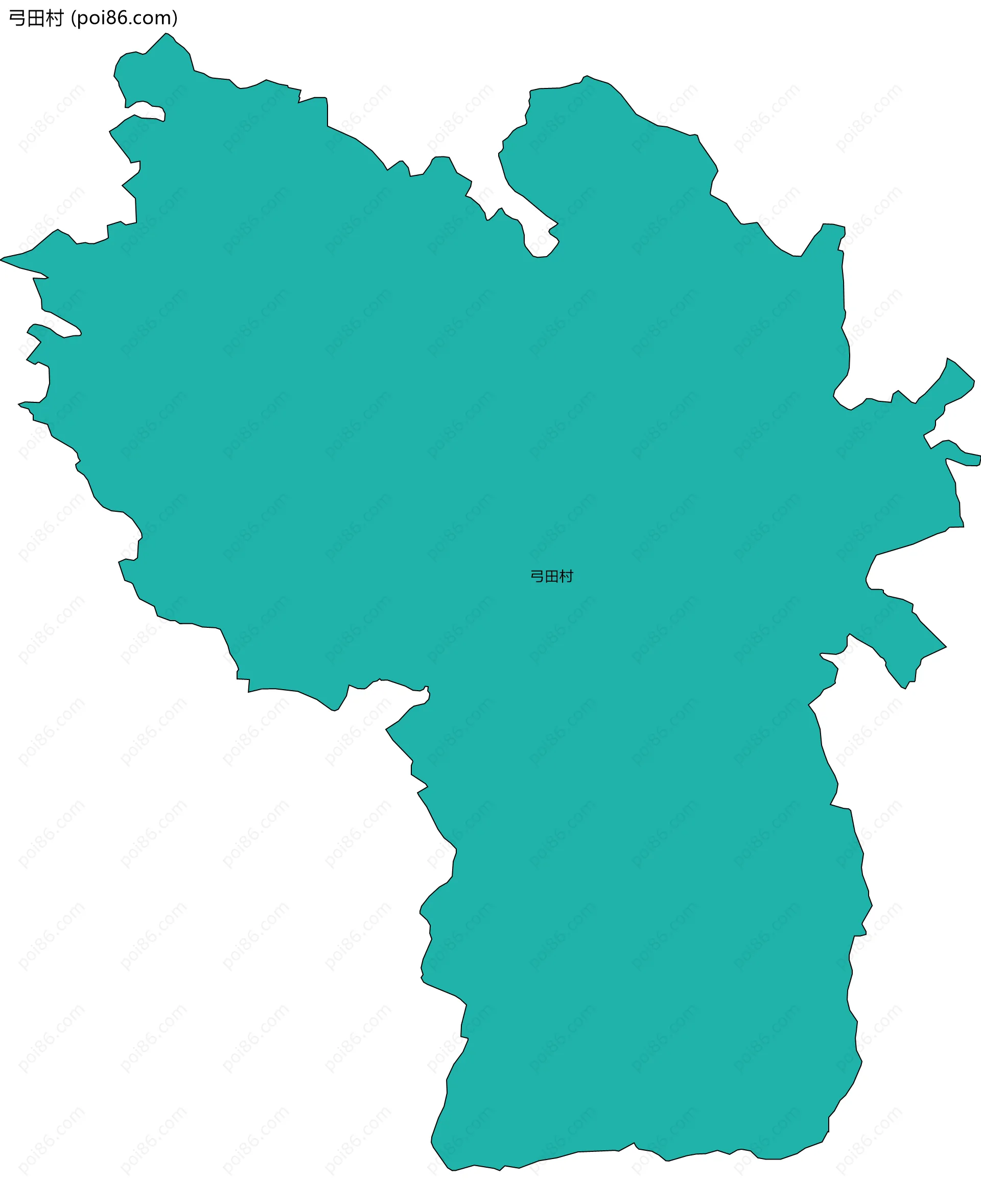 弓田村边界地图