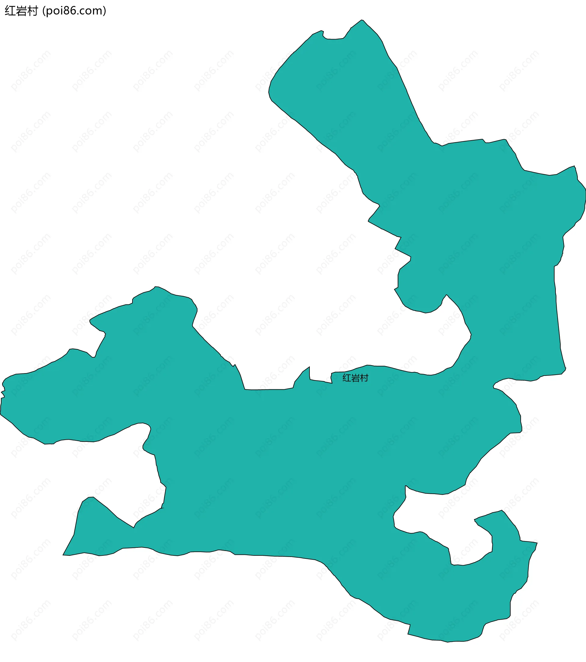 红岩村边界地图