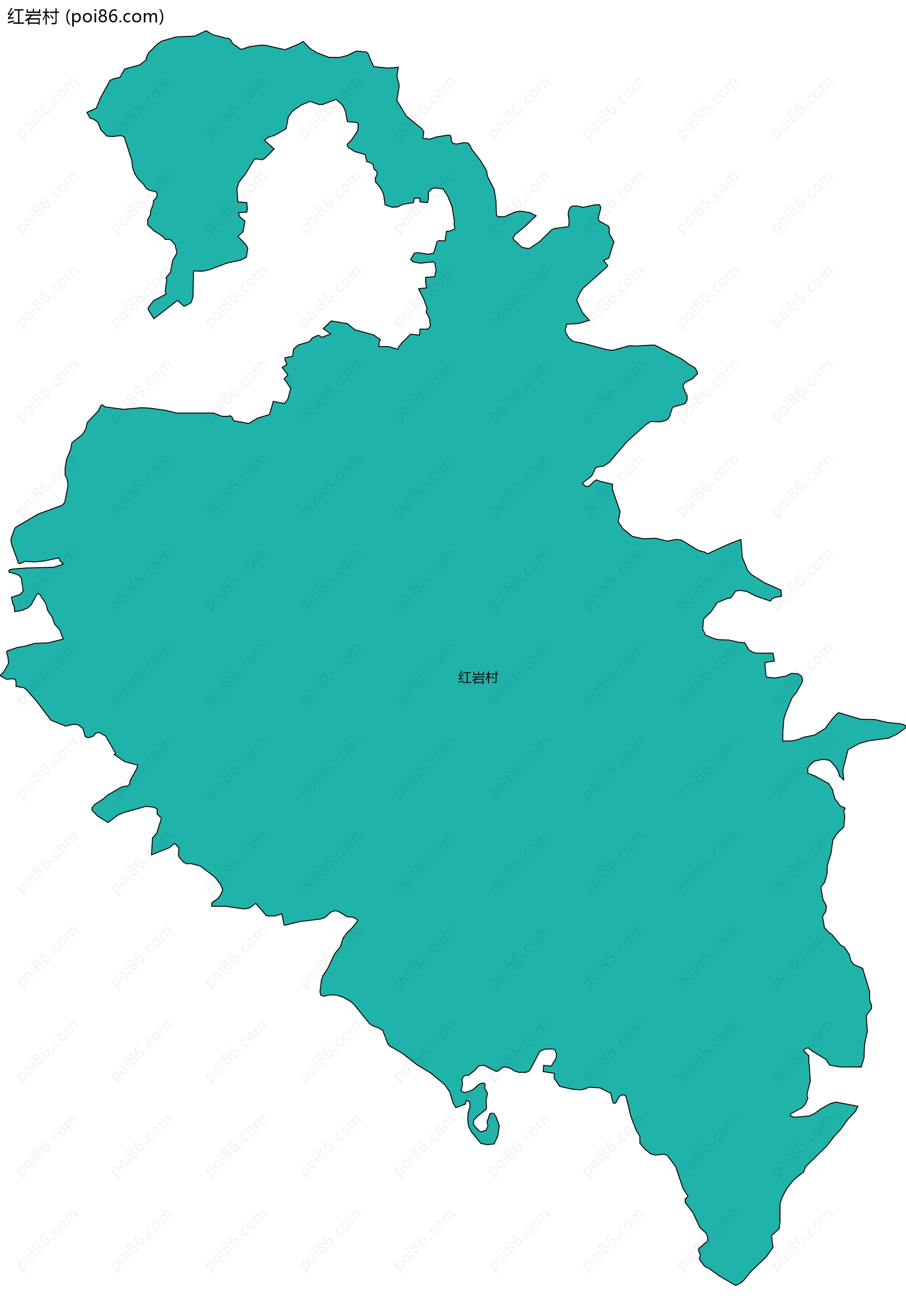 红岩村边界地图