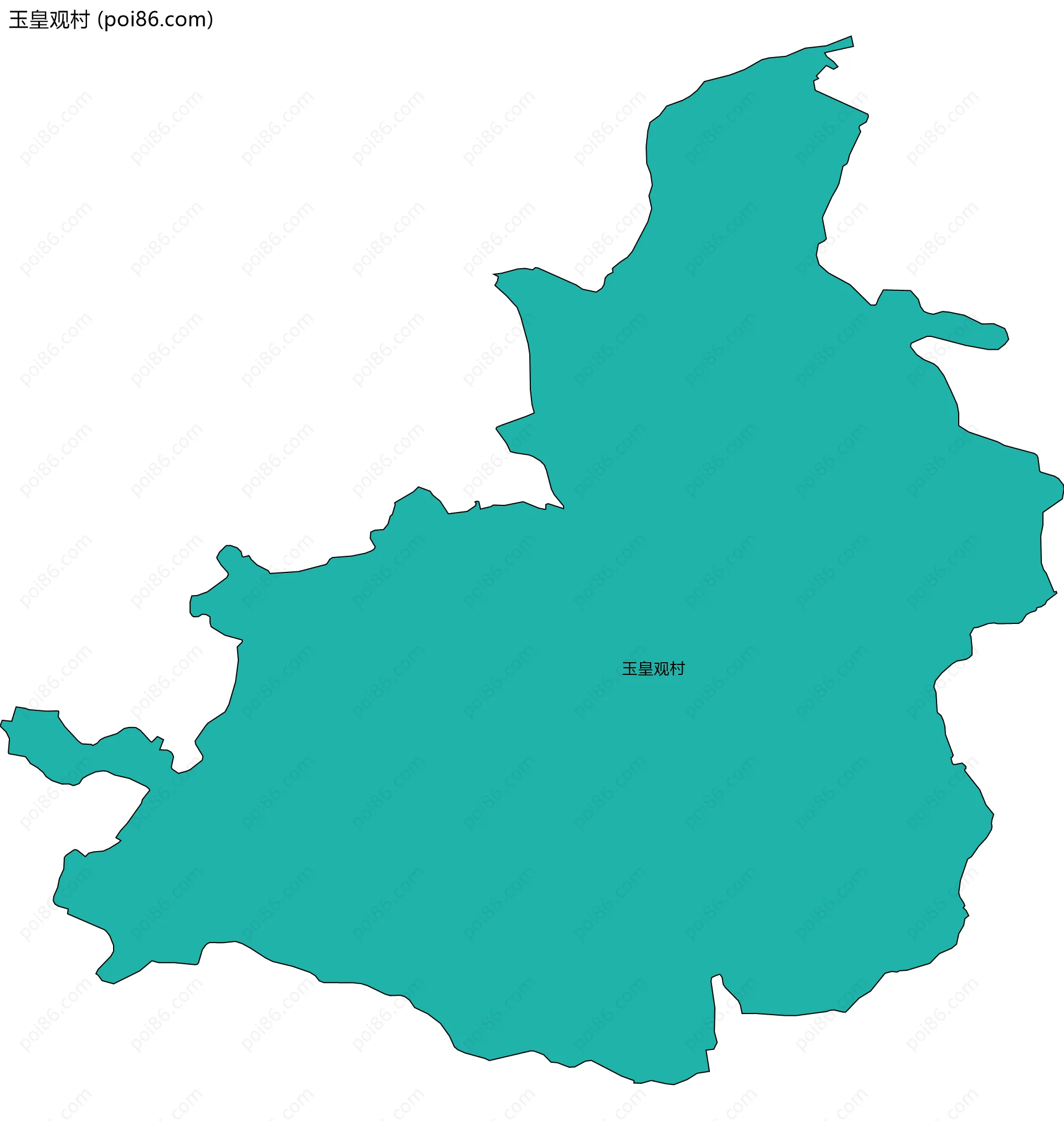 玉皇观村边界地图
