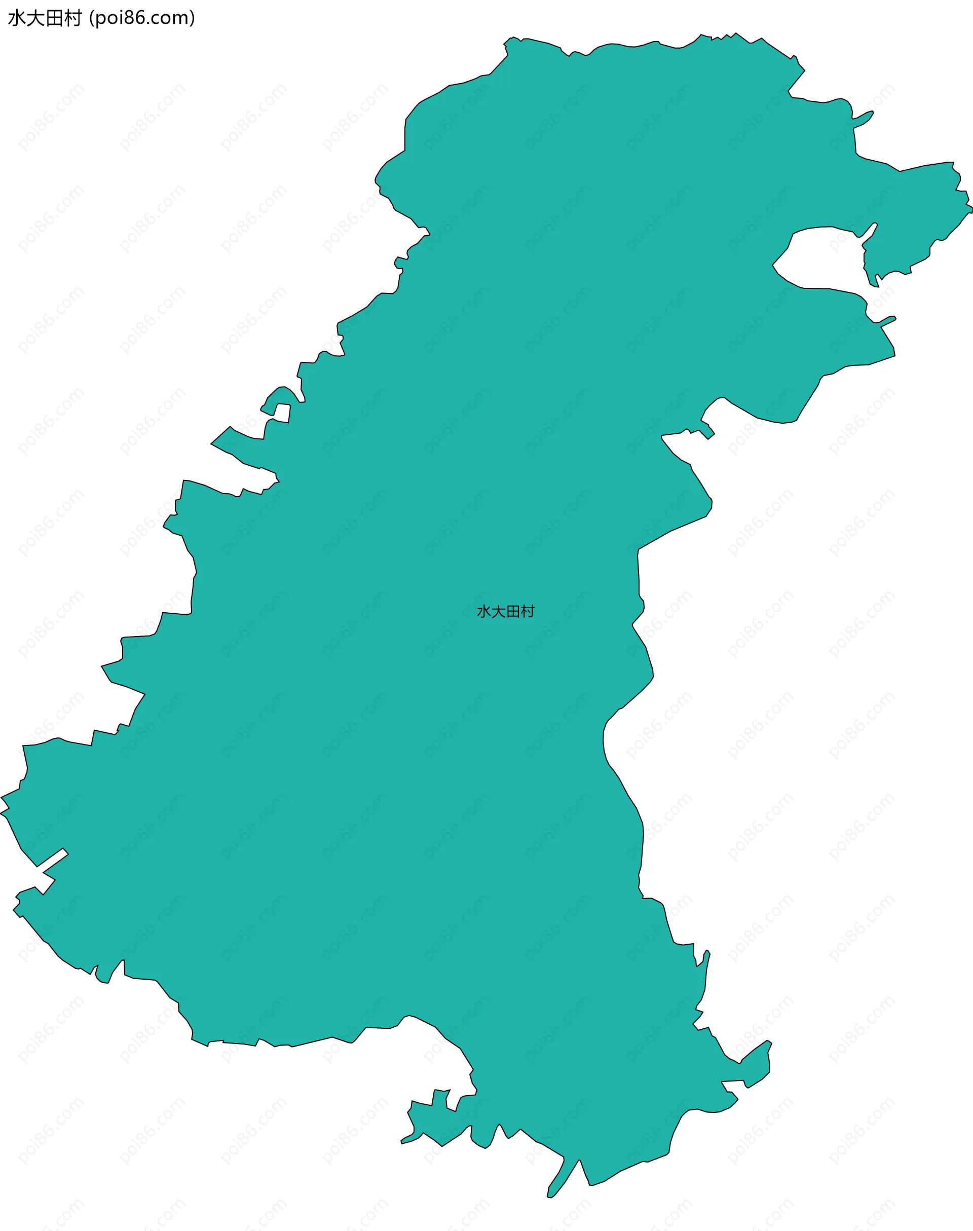 水大田村边界地图