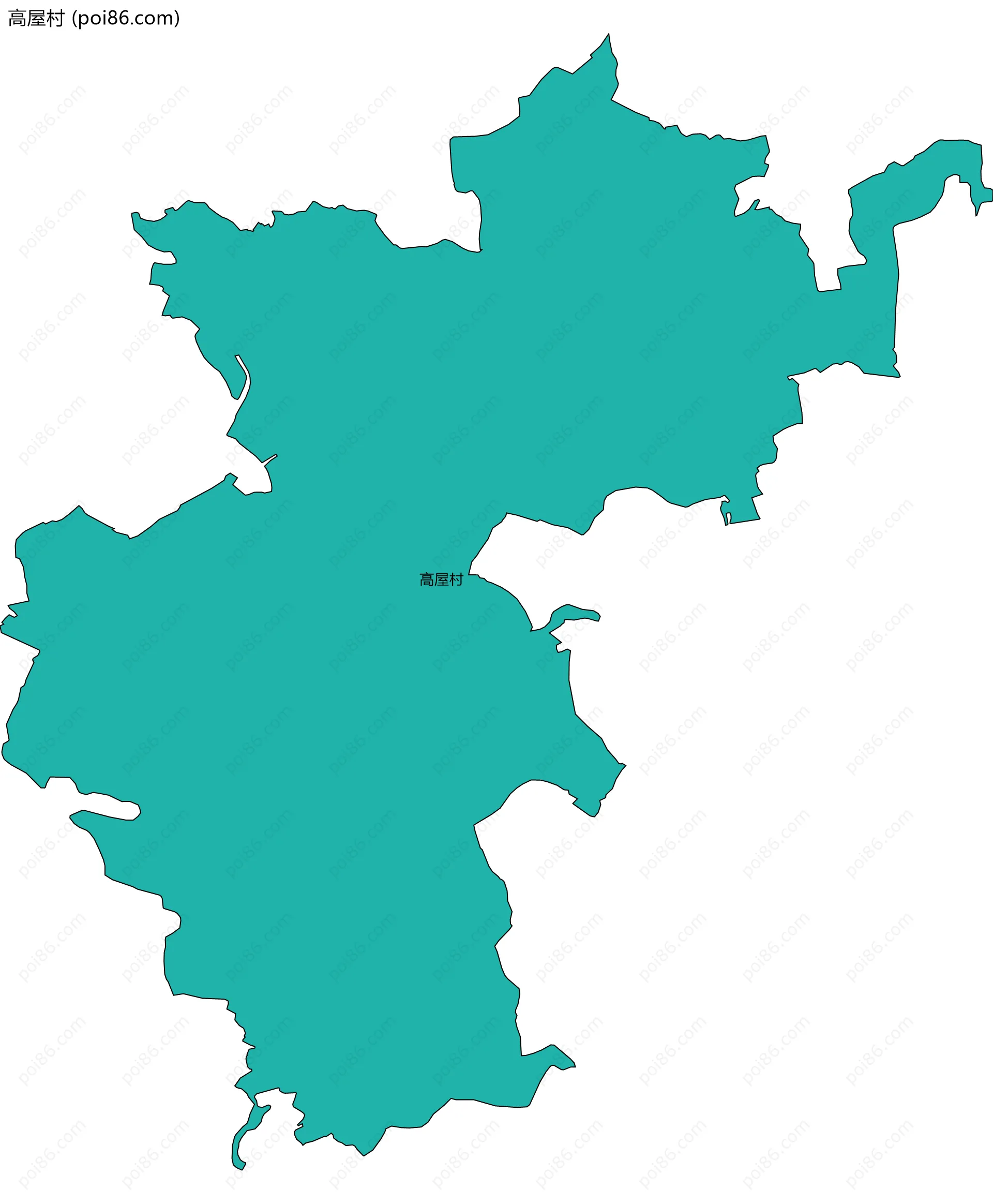 高屋村边界地图