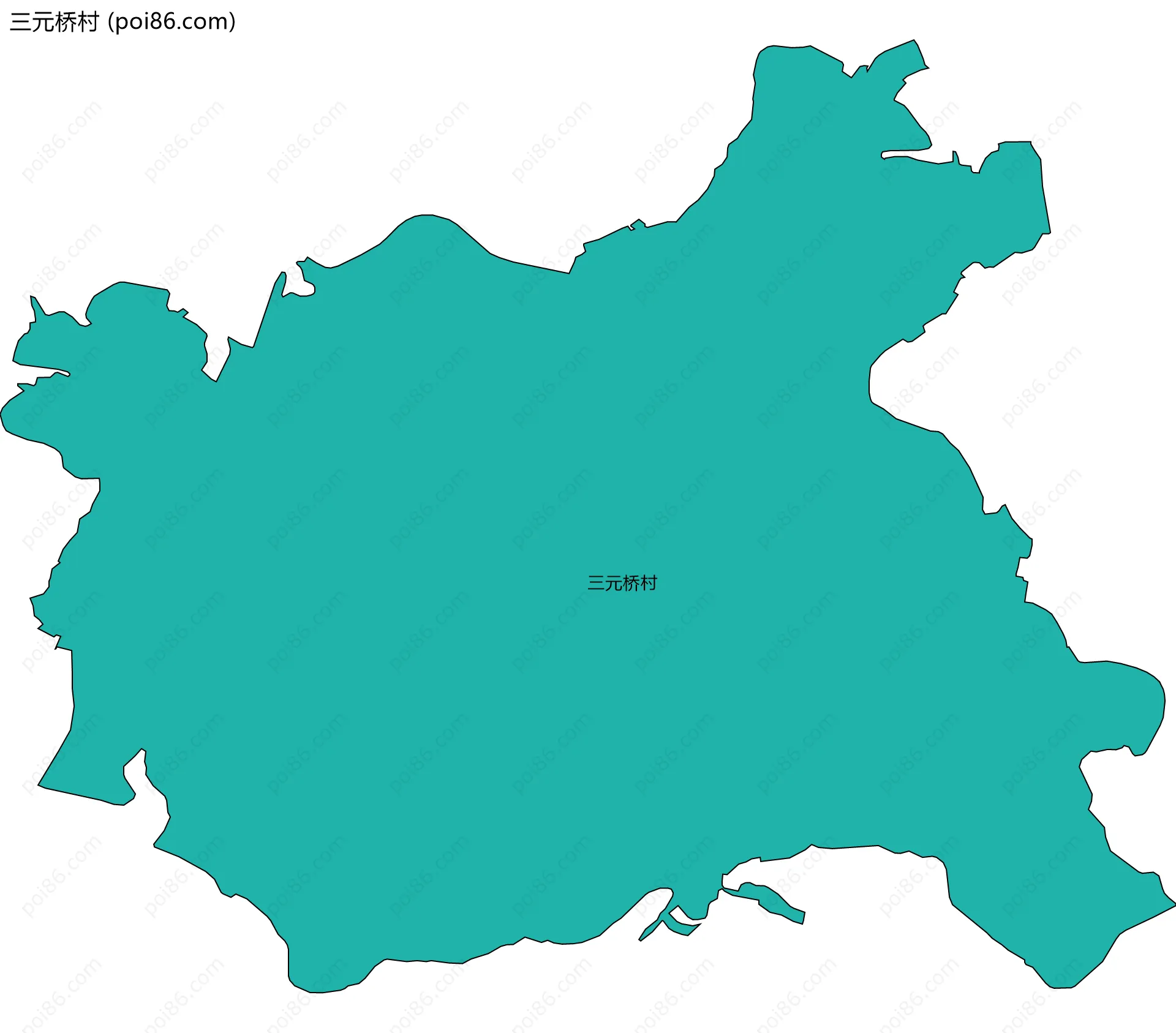 三元桥村边界地图