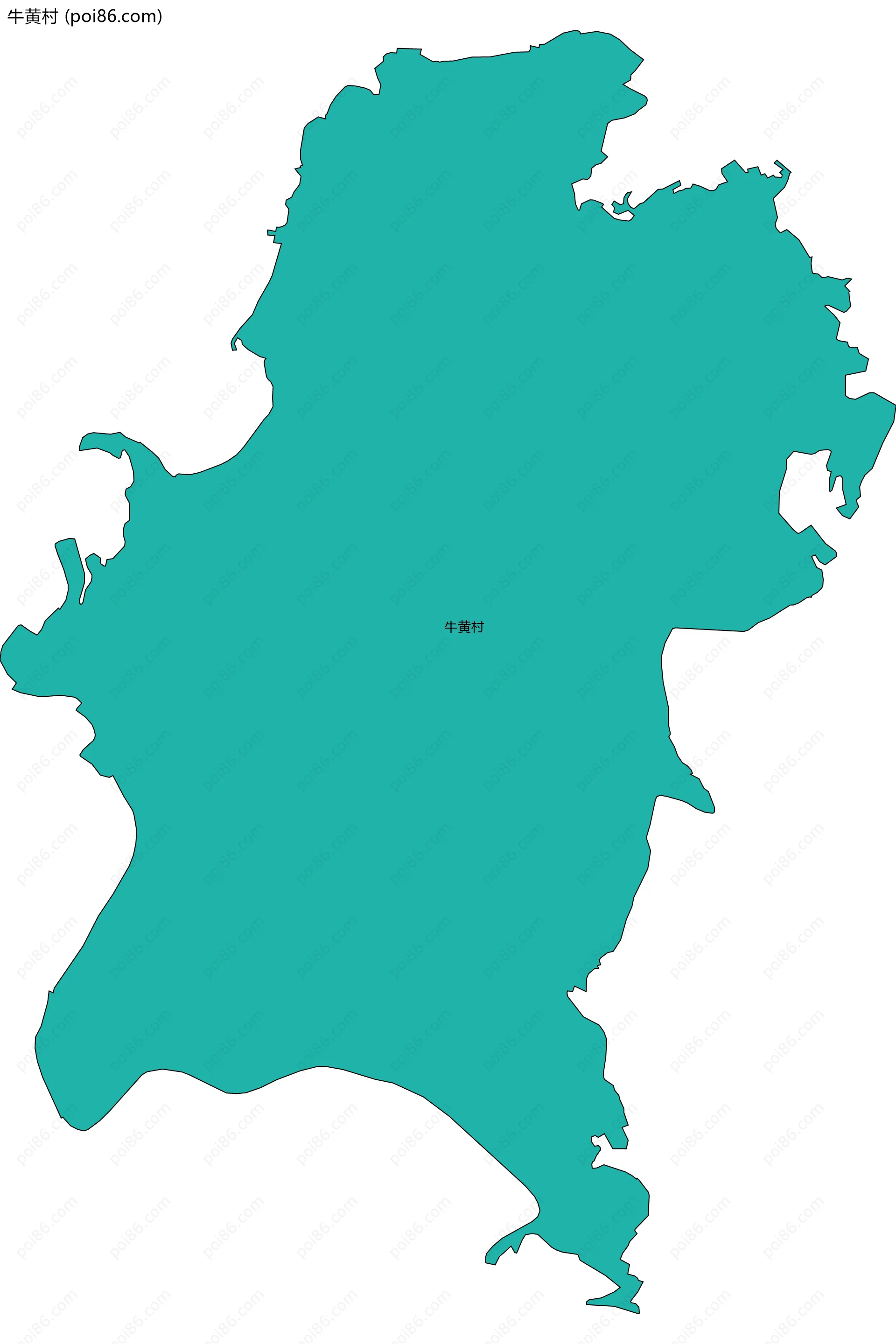 牛黄村边界地图