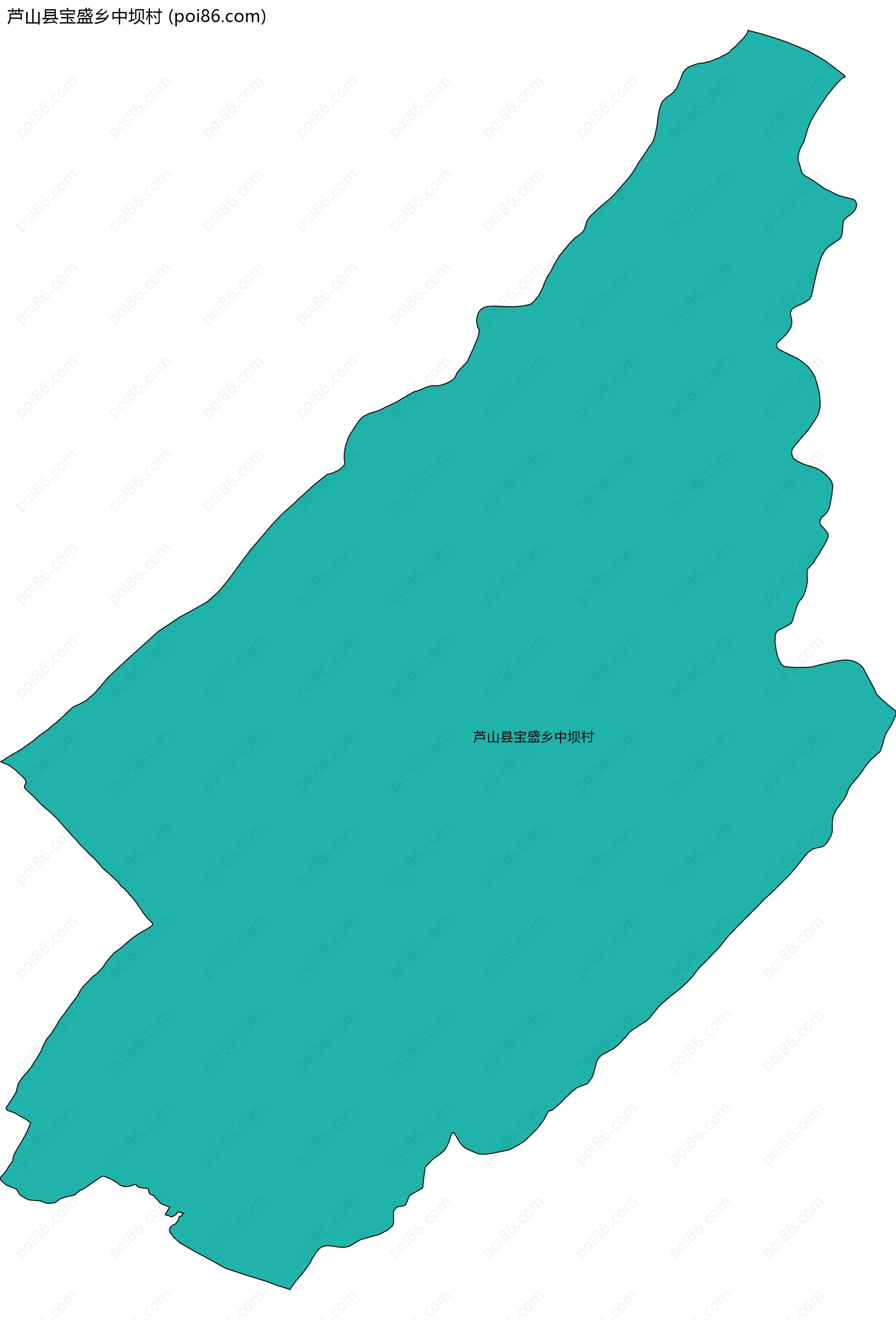 芦山县宝盛乡中坝村边界地图