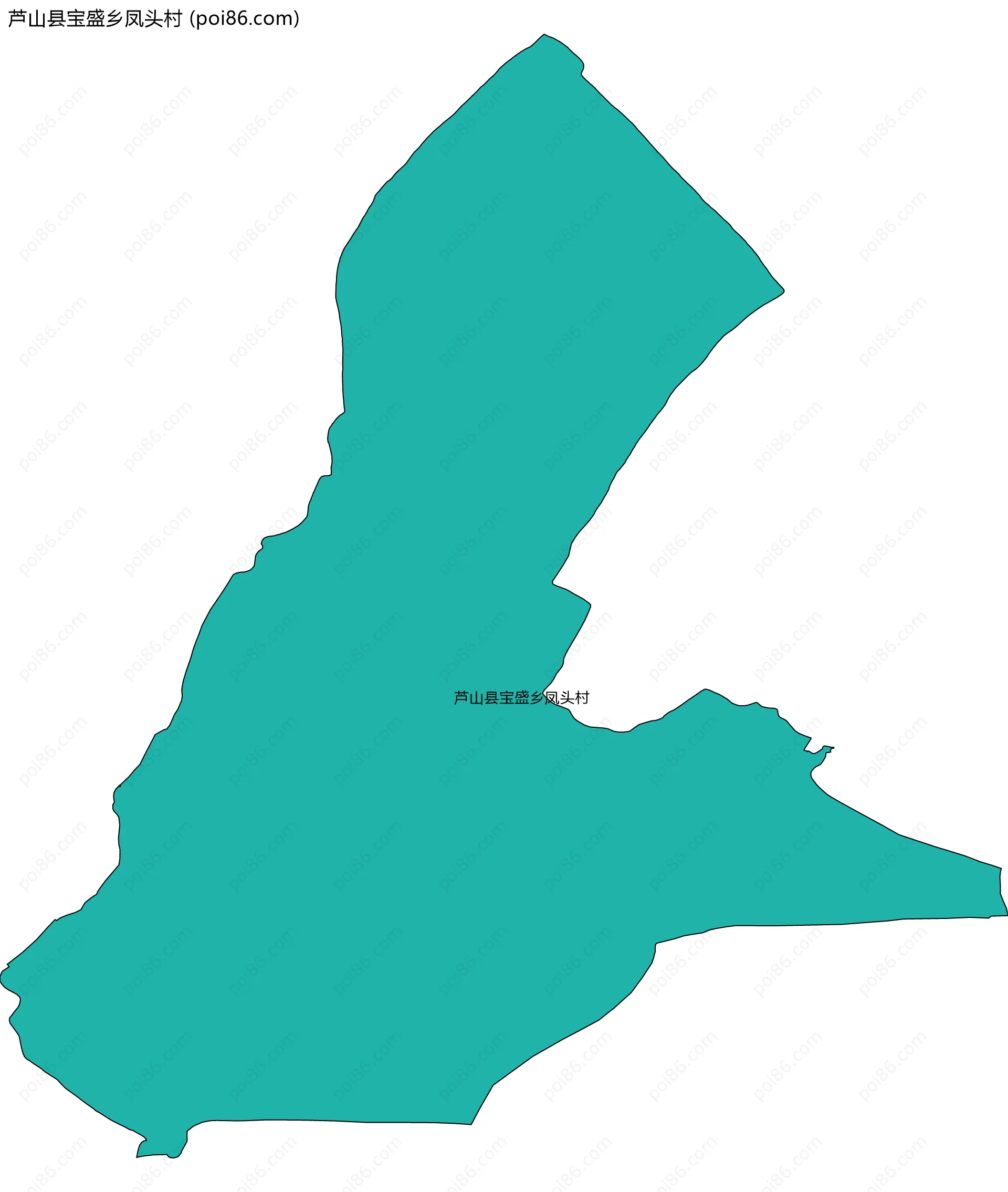 芦山县宝盛乡凤头村边界地图